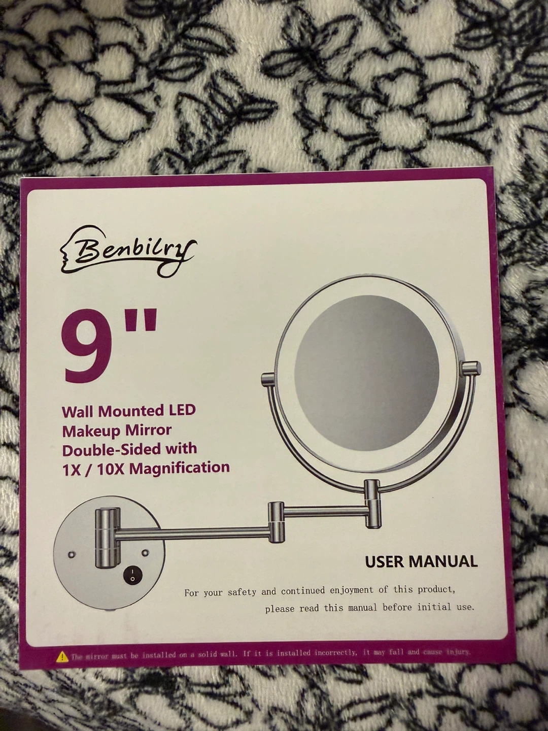 Benbiry 9" Wall Mounted LED Makeup Mirror - photo 4