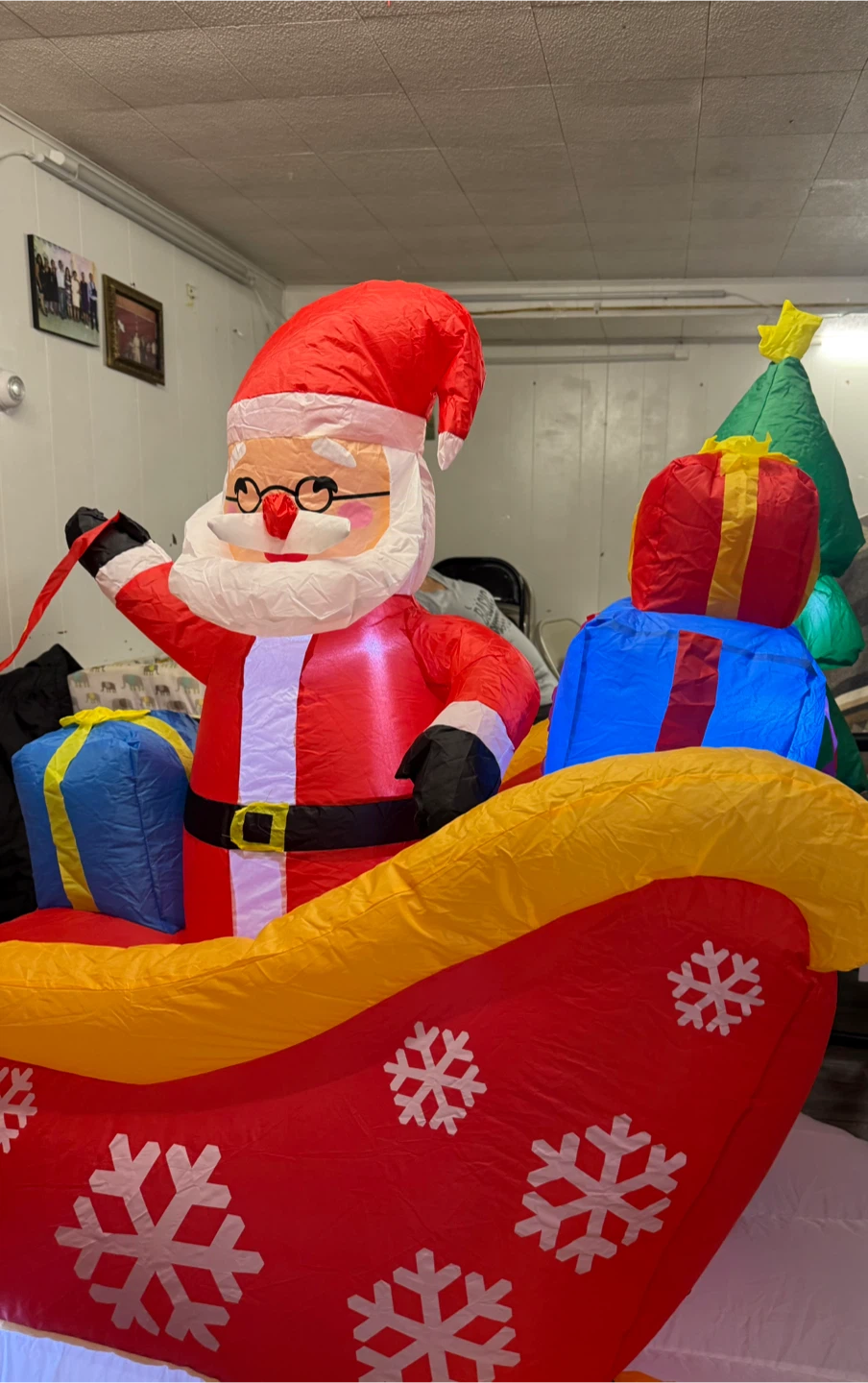 12.5 FT Christmas Inflatable Santa Sleigh with Reindeer - photo 3