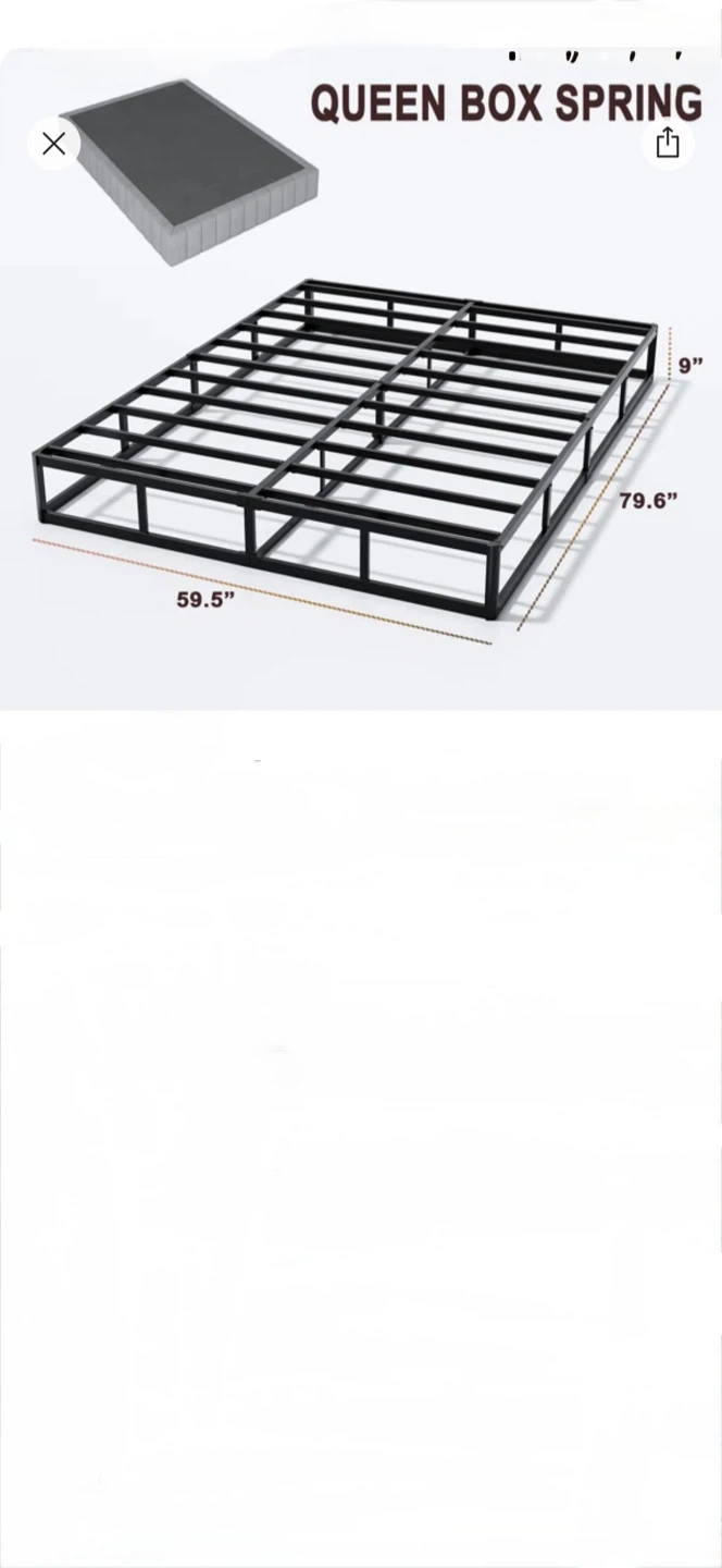 Queen Box Spring Metal Bed Frame