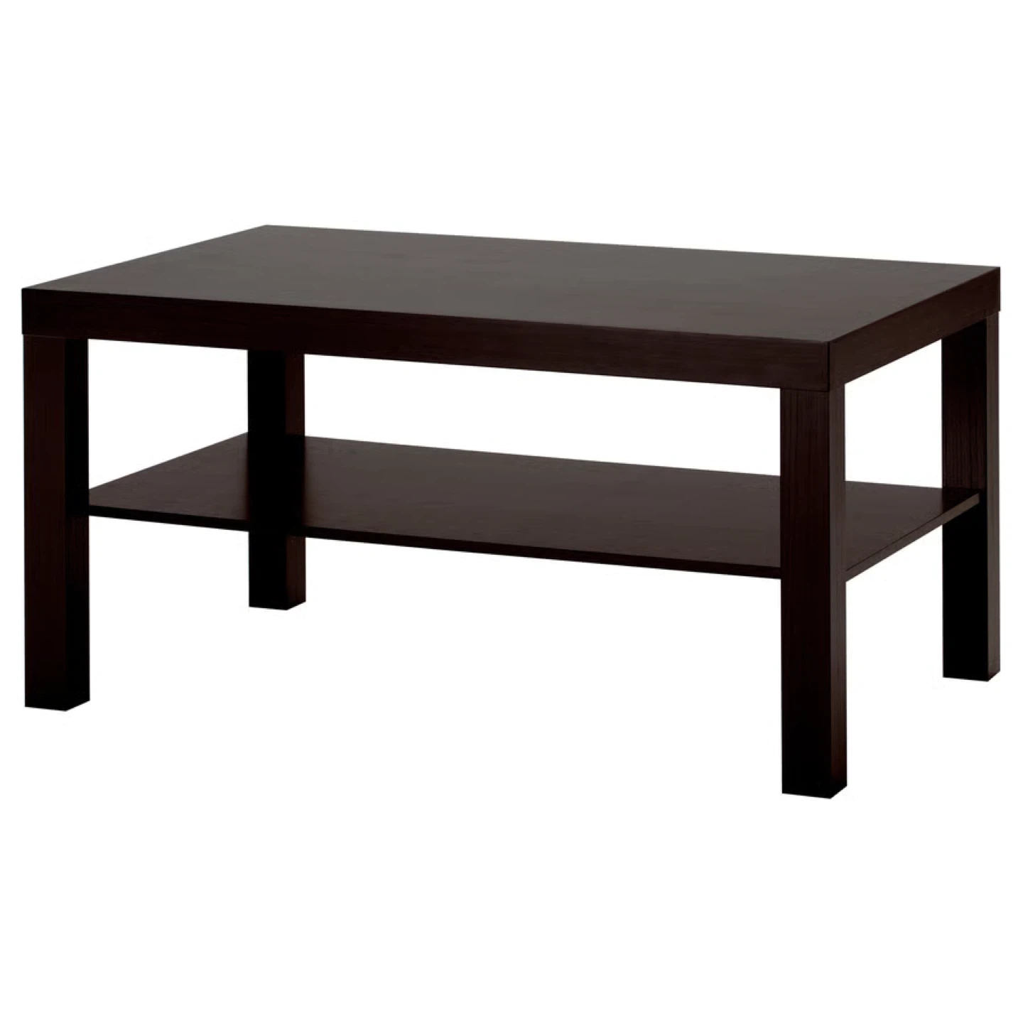 Dark Brown Coffee Table with Shelf
