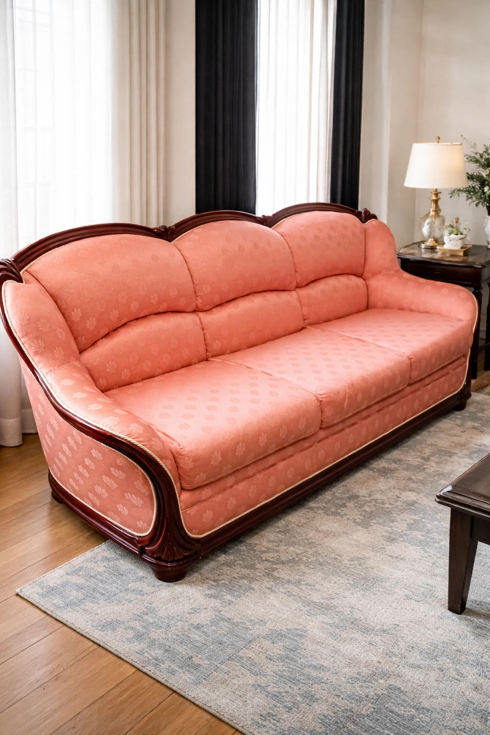 Beautiful 3 Piece Living Room Sofa Set Solid Hardwood Frame - photo 2