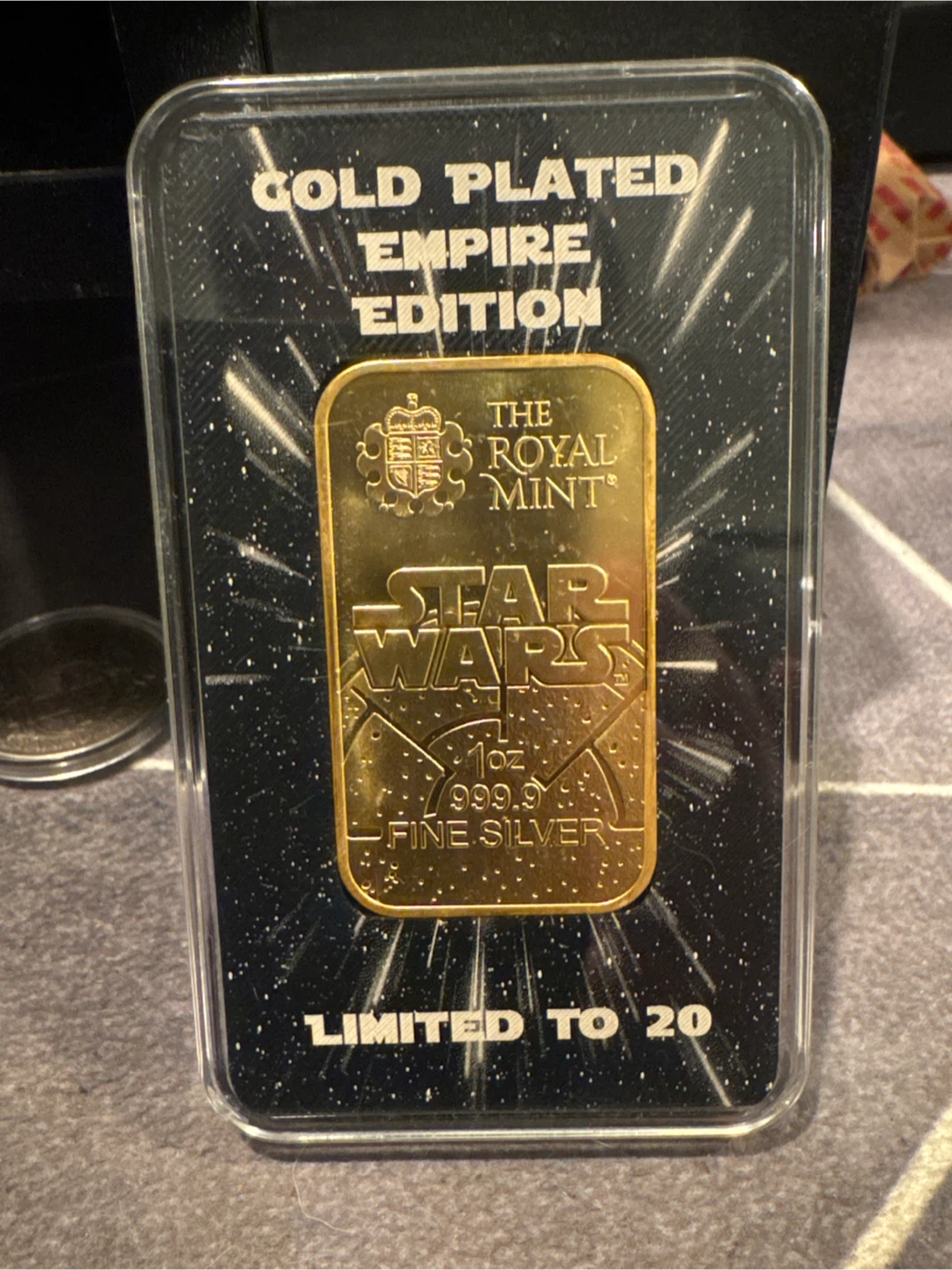 Star Wars Gold Plated Empire Edition 1oz Fine Silver Bar - photo 2