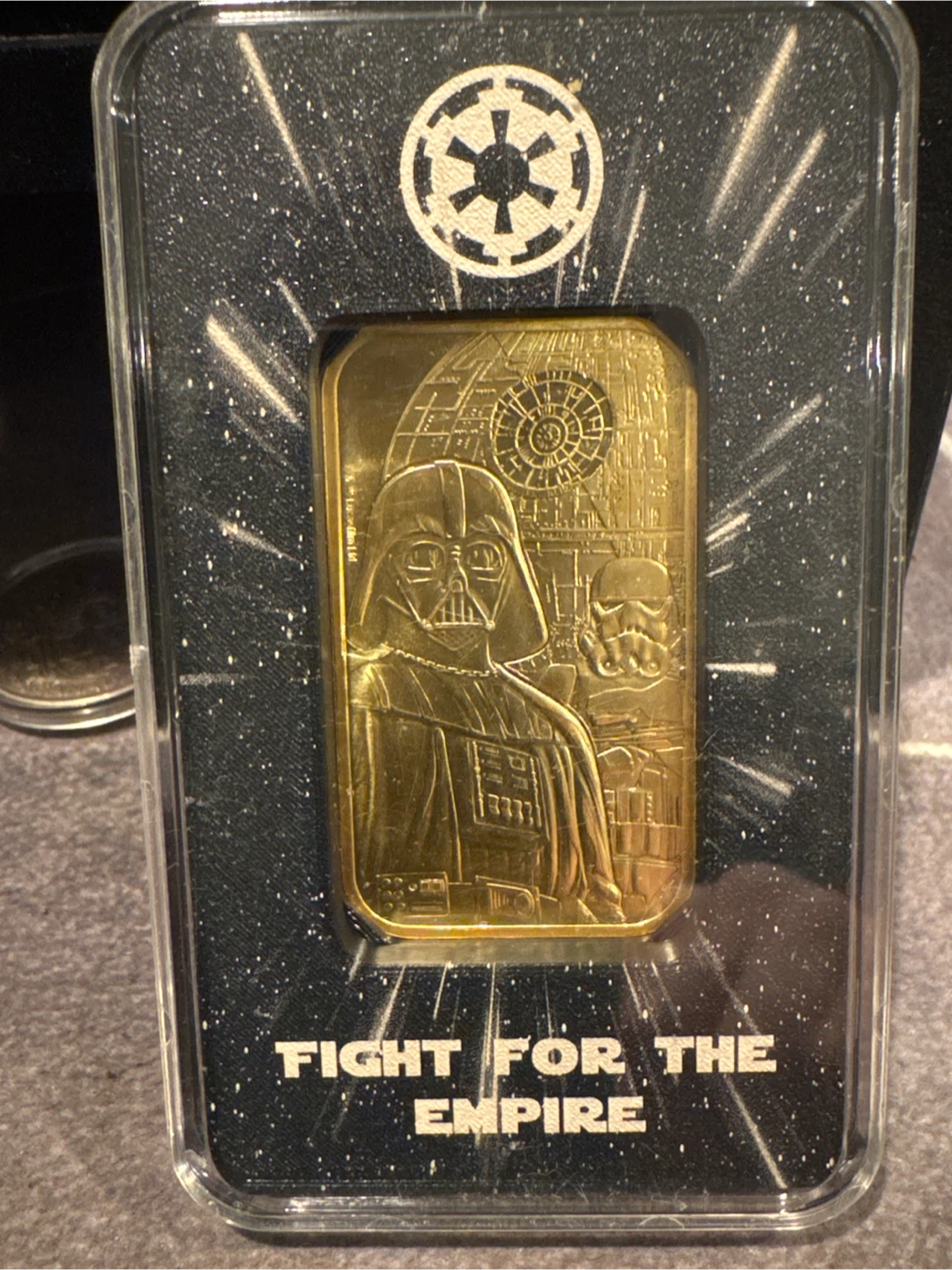 Star Wars Gold Plated Empire Edition 1oz Fine Silver Bar