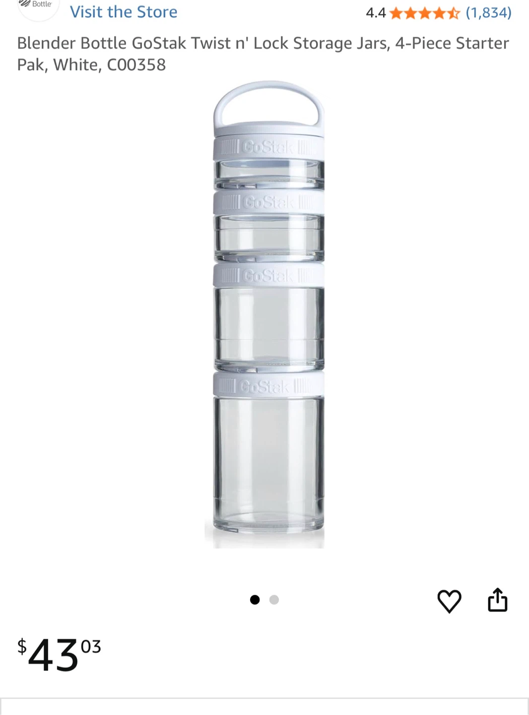 Brand New! GoStak Twist n' Lock Storage Jars