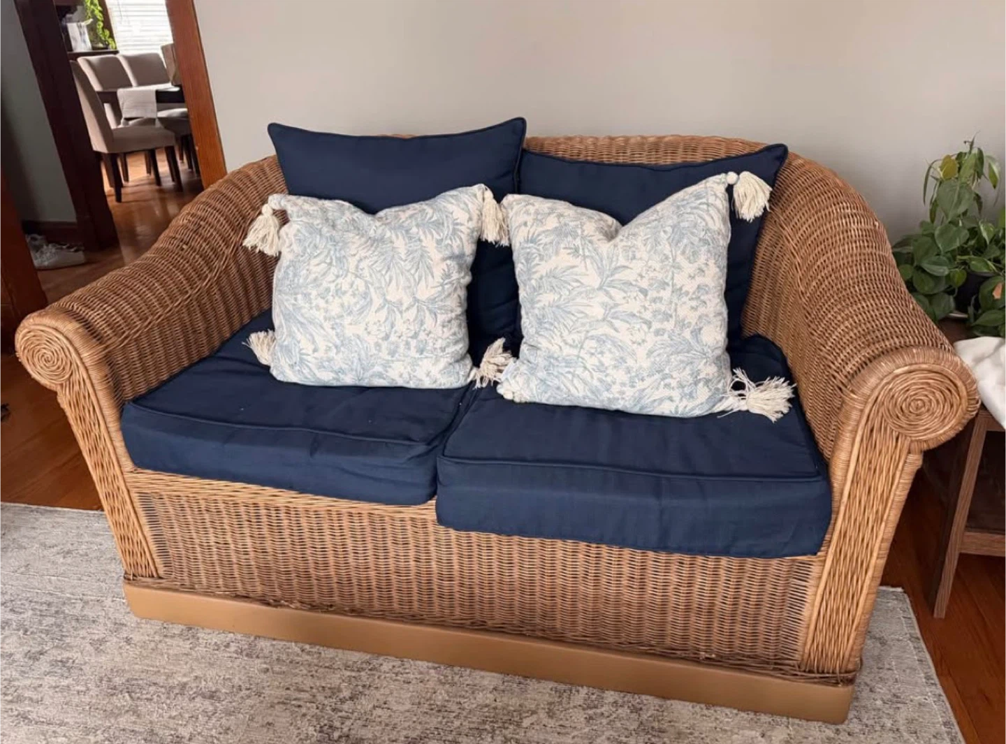 Wicker Loveseat with Cushions - photo 3