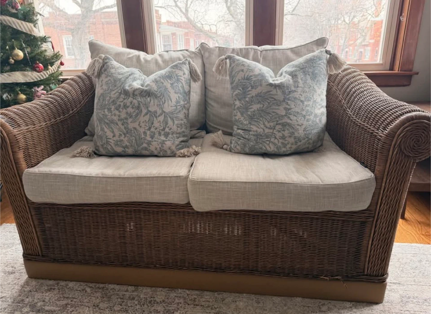 Wicker Loveseat with Cushions - photo 2