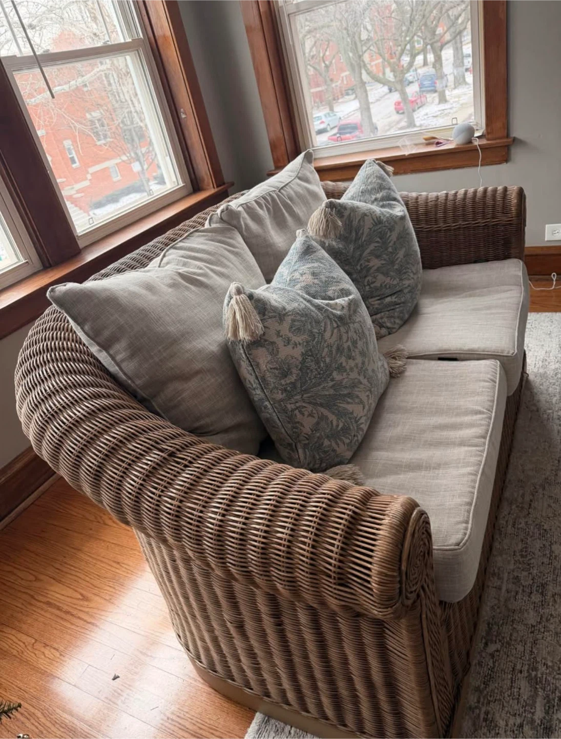 Wicker Loveseat with Cushions