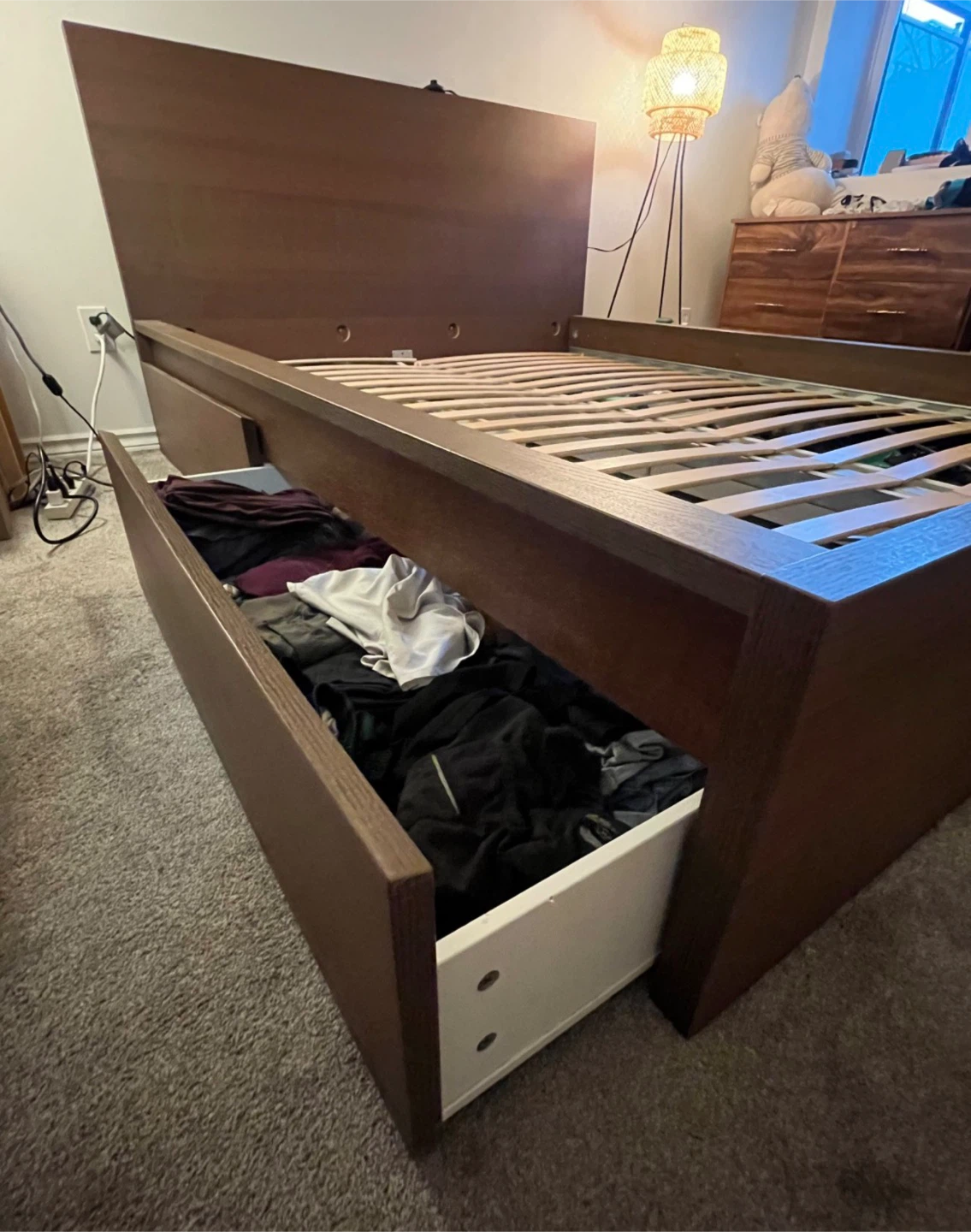 Ikea Queen bed frame + 4 drawers + FREE Delivery - photo 2
