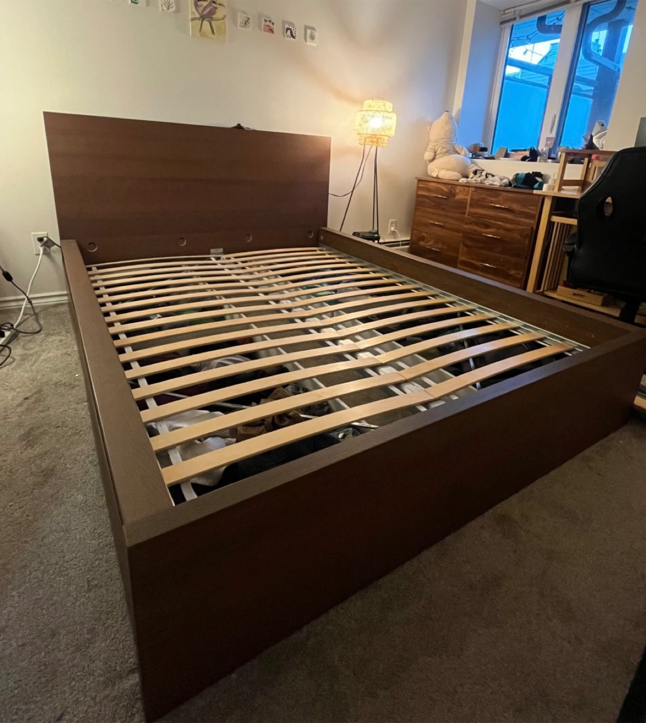Ikea Queen bed frame + 4 drawers + FREE Delivery - photo 3