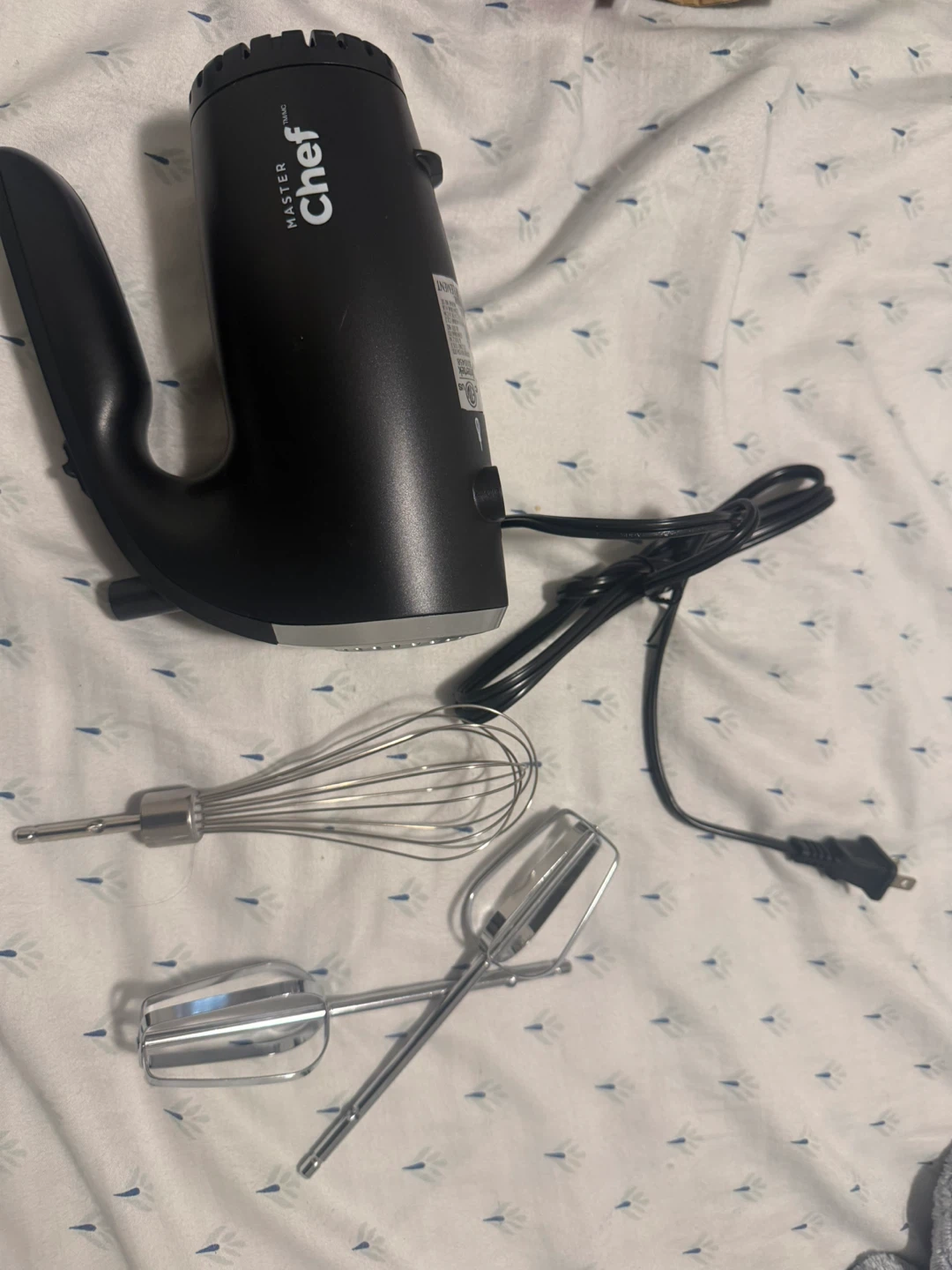 Master Chef Hand Mixer with Dough Hooks and Whisk