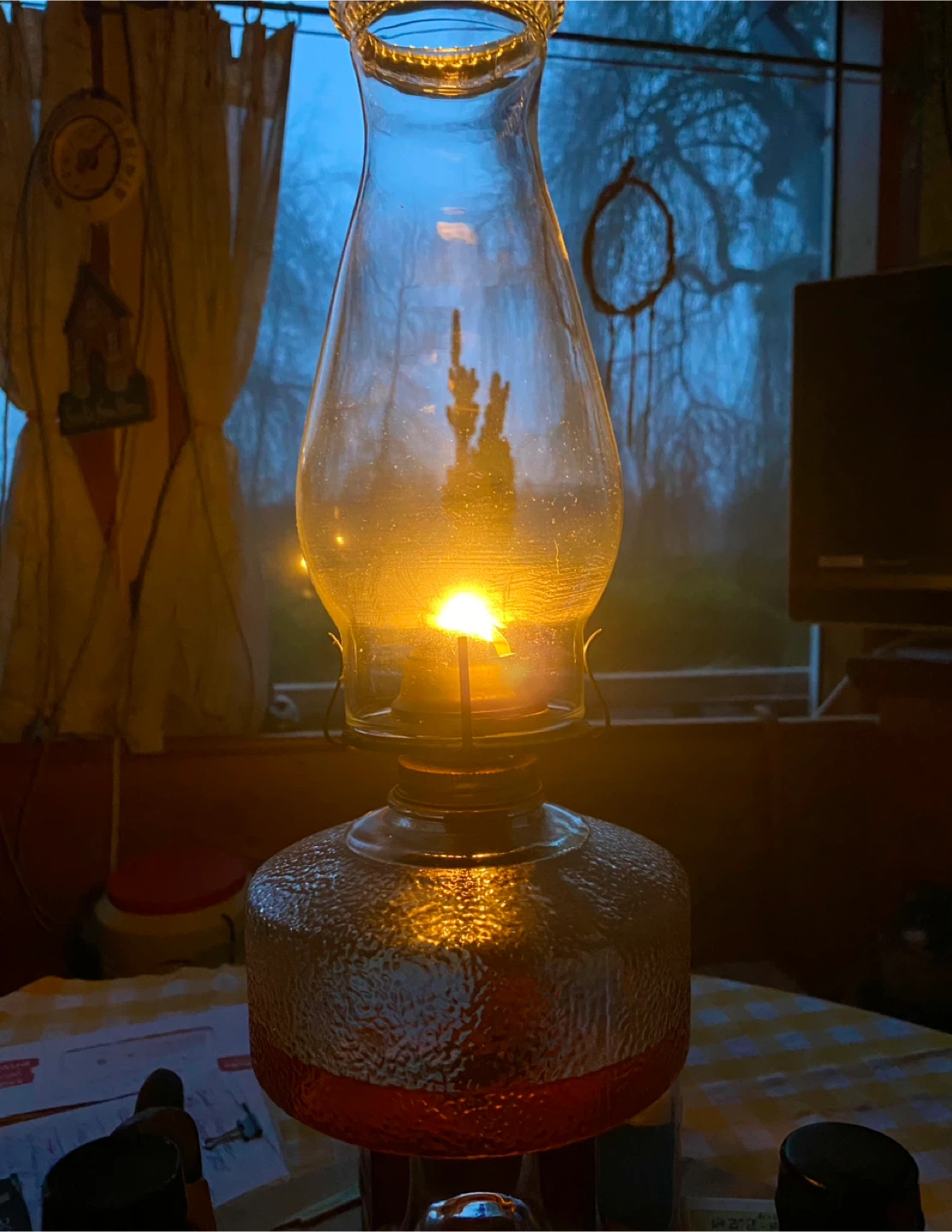 Glass Hurricane Oil Lamp - photo 2