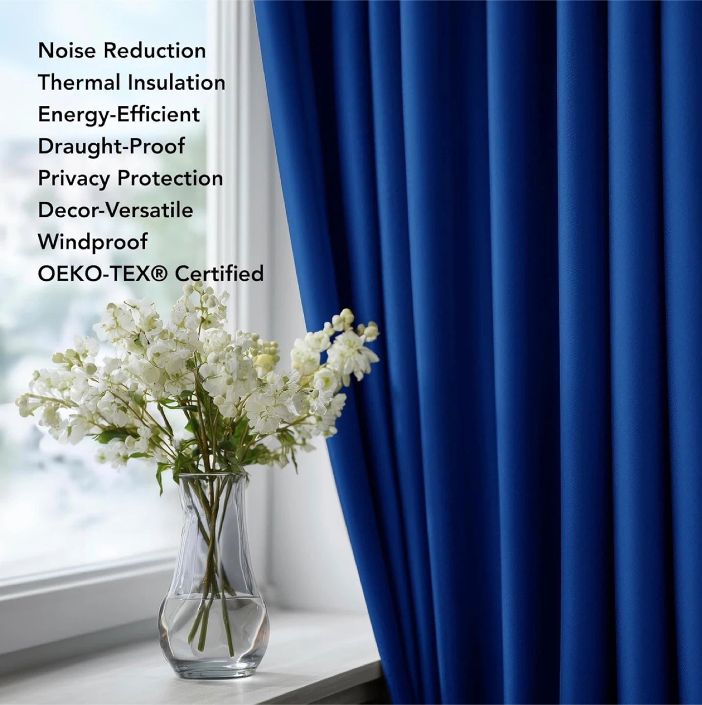 Deconovo Royal Blue extra long curtains (108x52) - New - photo 2