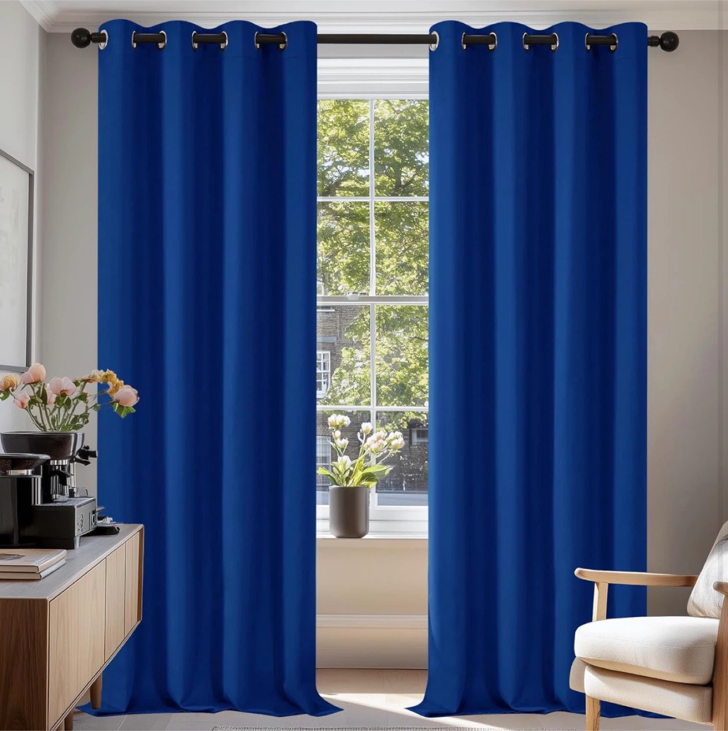Deconovo Royal Blue extra long curtains (108x52) - New