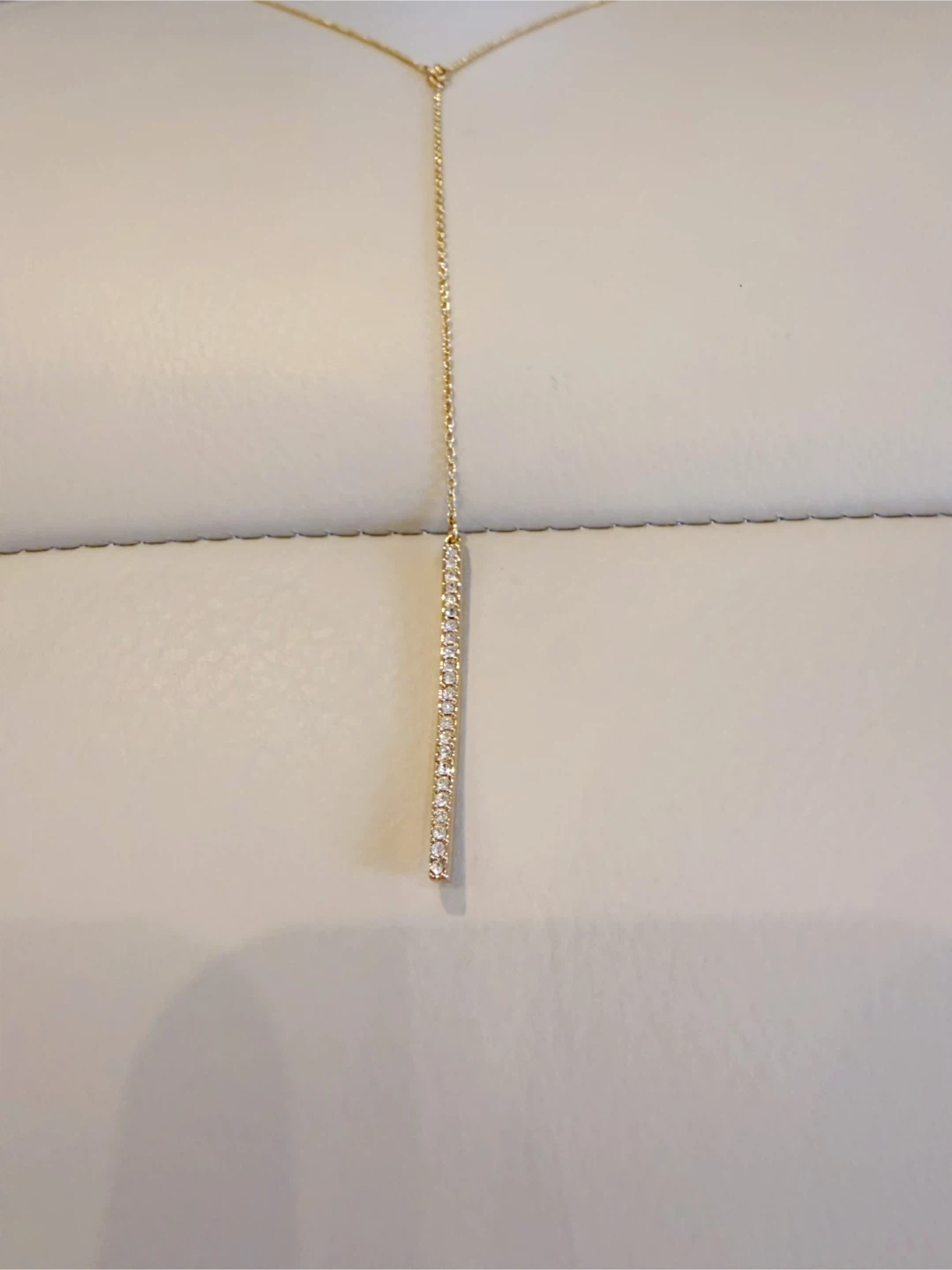 Gold Tone Necklace with Rhinestones - photo 2