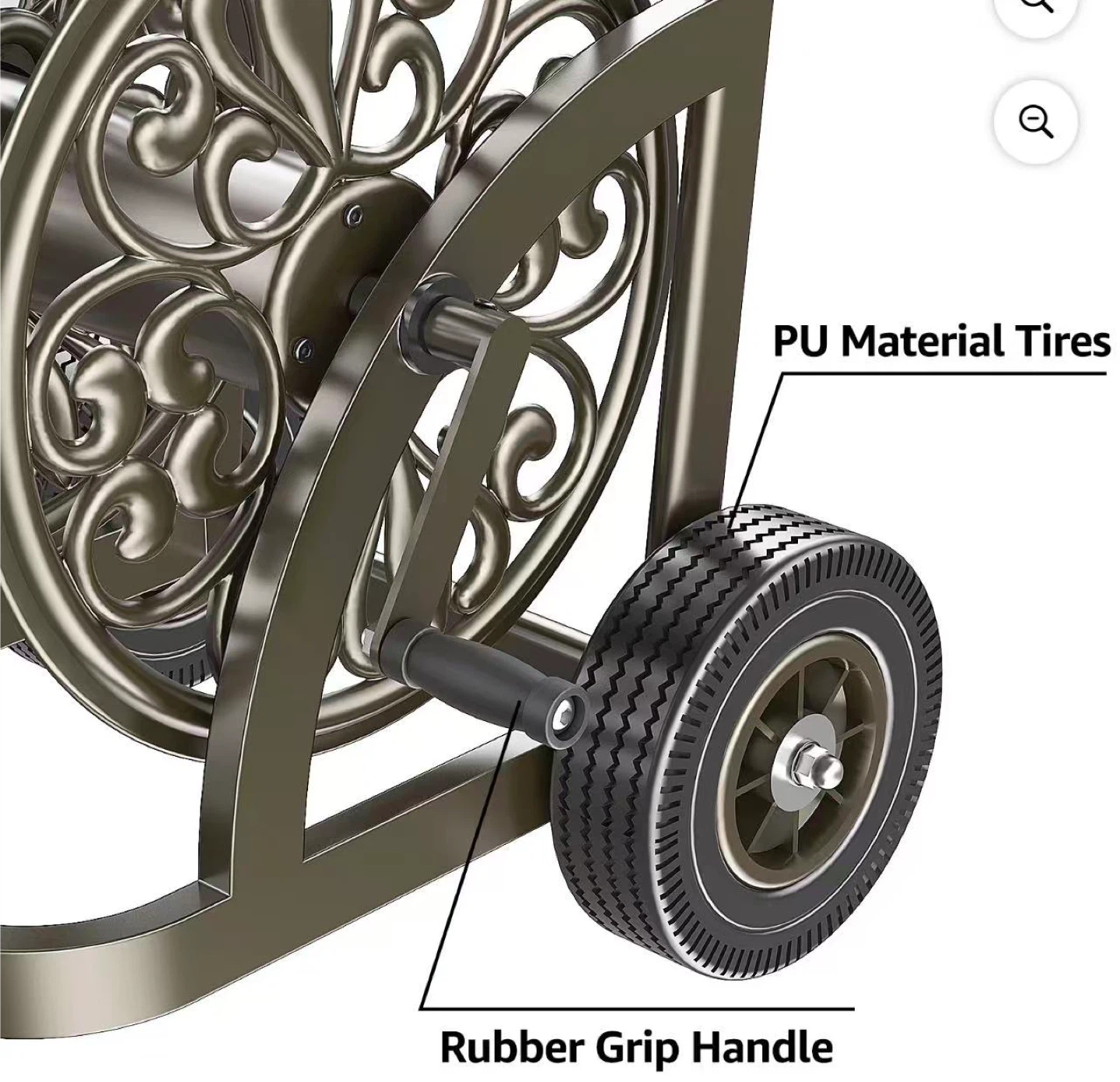 Decorative Garden Hose Reel Cart with Storage Basket - photo 3