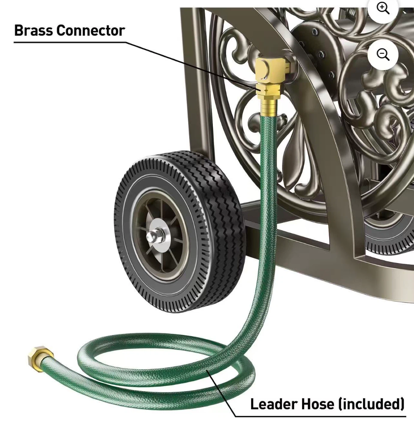 Decorative Garden Hose Reel Cart with Storage Basket - photo 4