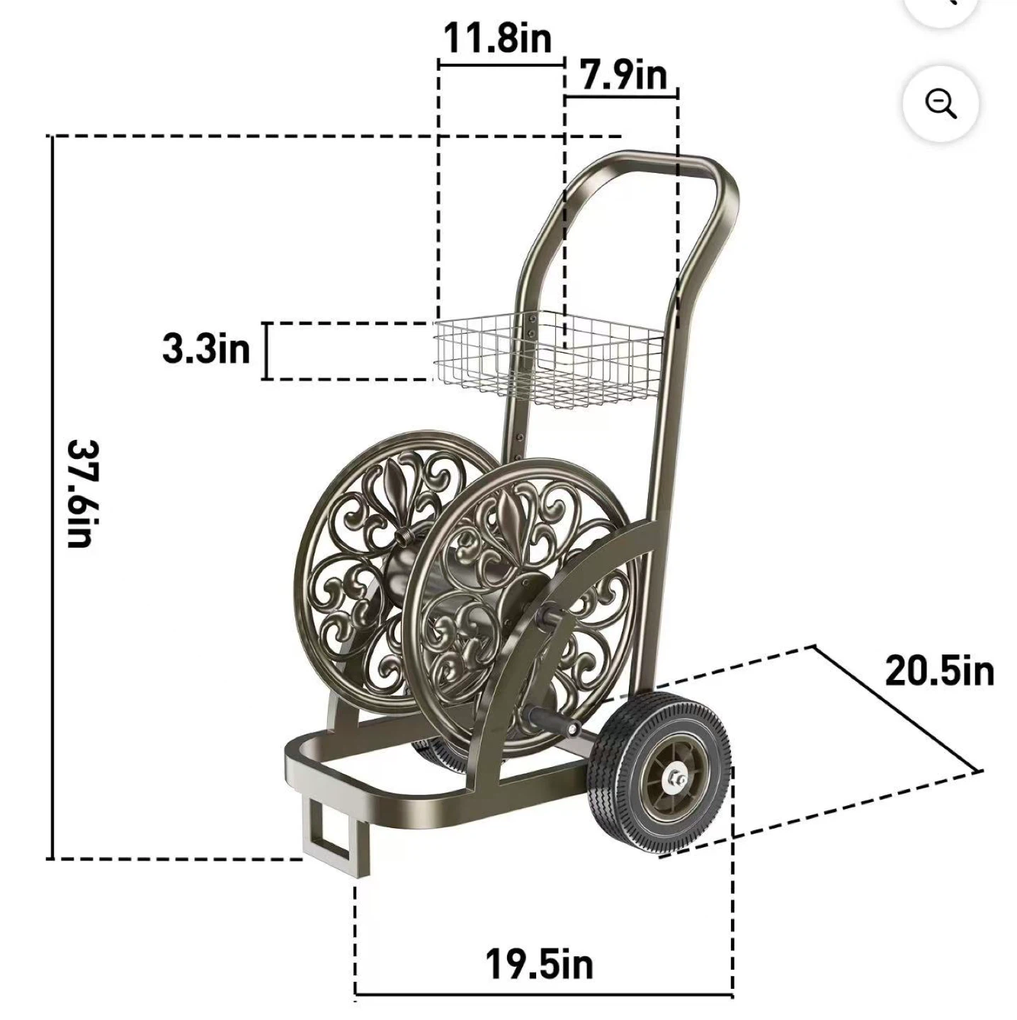 Decorative Garden Hose Reel Cart with Storage Basket - photo 5