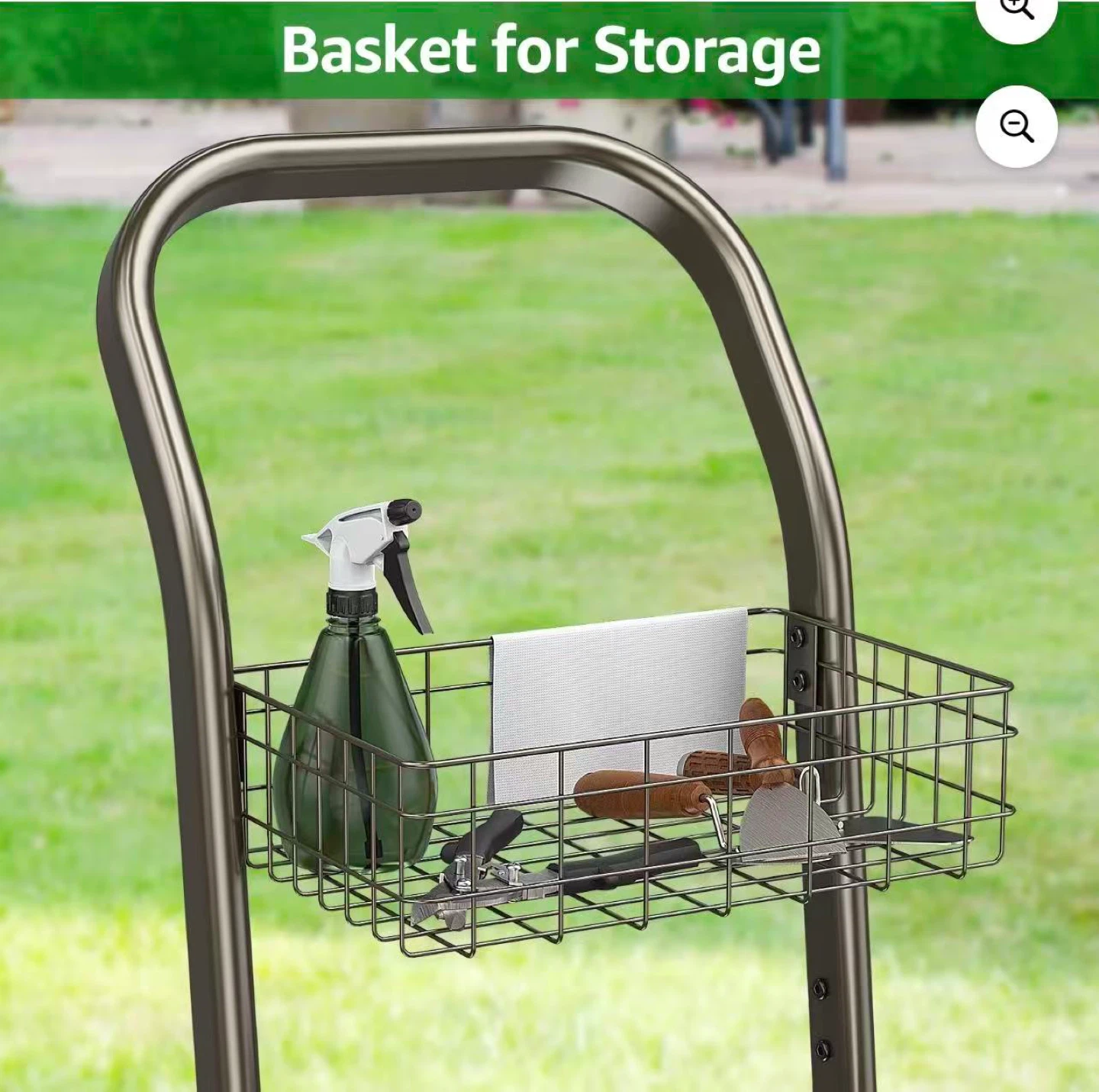 Decorative Garden Hose Reel Cart with Storage Basket - photo 2