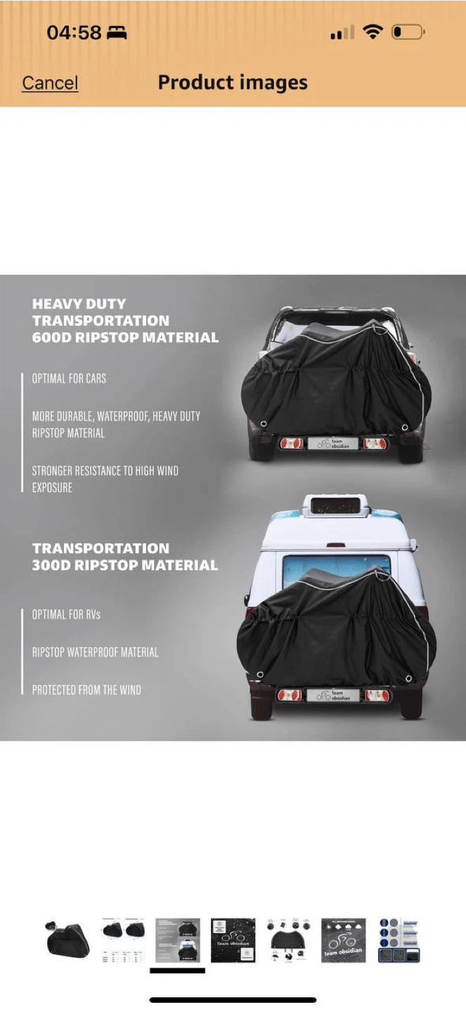 Team Obsidian XL Bike Transportation Cover – Fits 2 Bikes 🚲 - photo 3