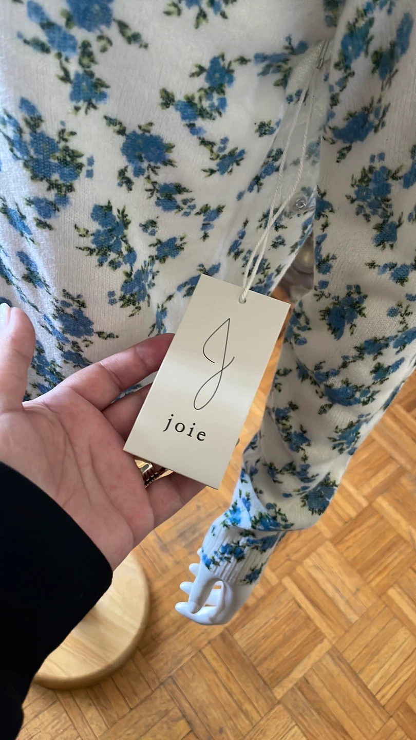 Joie 100% Cashmere Floral Cardigan Size M - photo 5