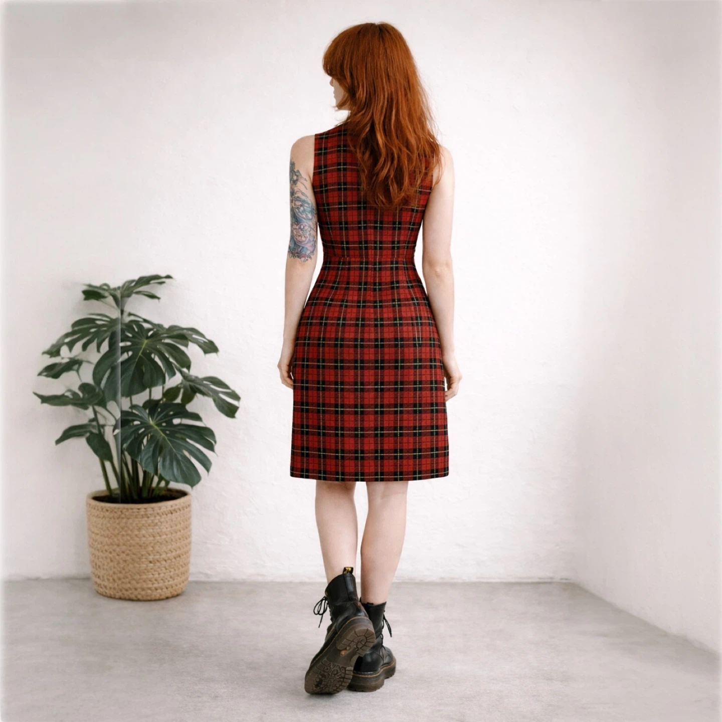 All That Jazz Vintage 90s Tartan Plaid Button Front Dress - photo 2