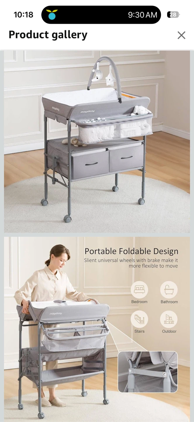 🥕 Maydolly Baby Changing Table, Portable Folding - photo 3