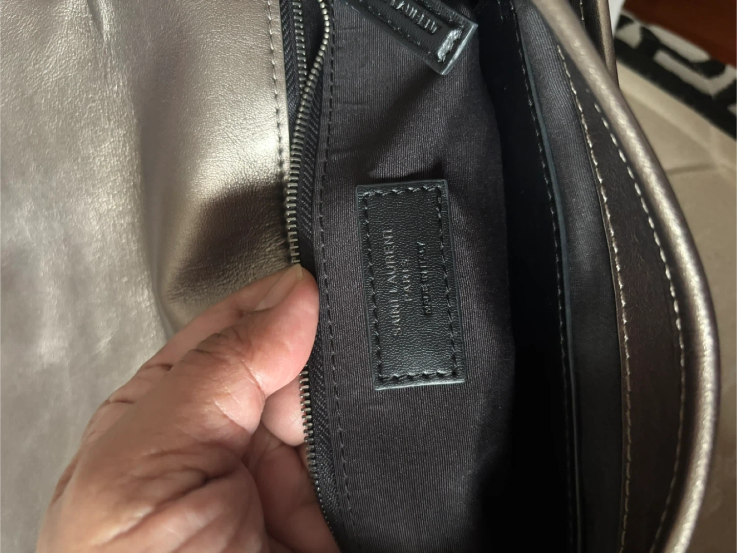 Saint Laurent YSL Monogram Bag - Metallic Bronze - photo 4