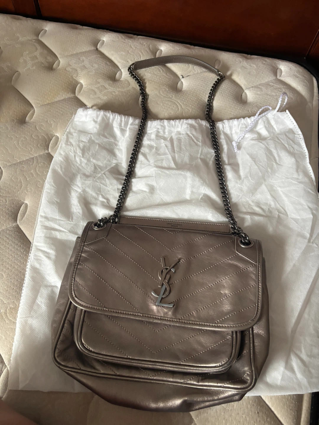 Saint Laurent YSL Monogram Bag - Metallic Bronze - photo 2