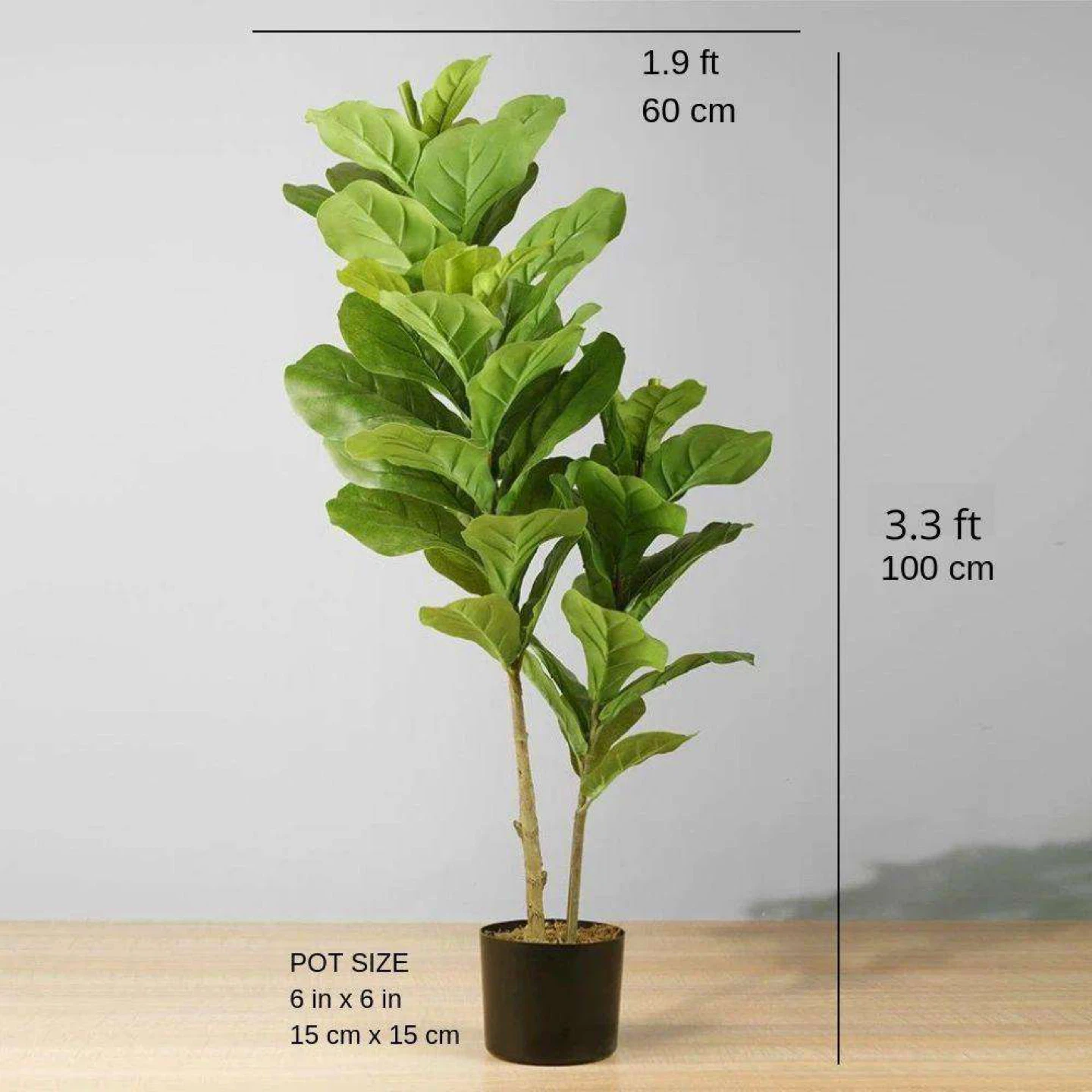 Faux Fiddle Leaf Plant 3.3 ft - photo 2