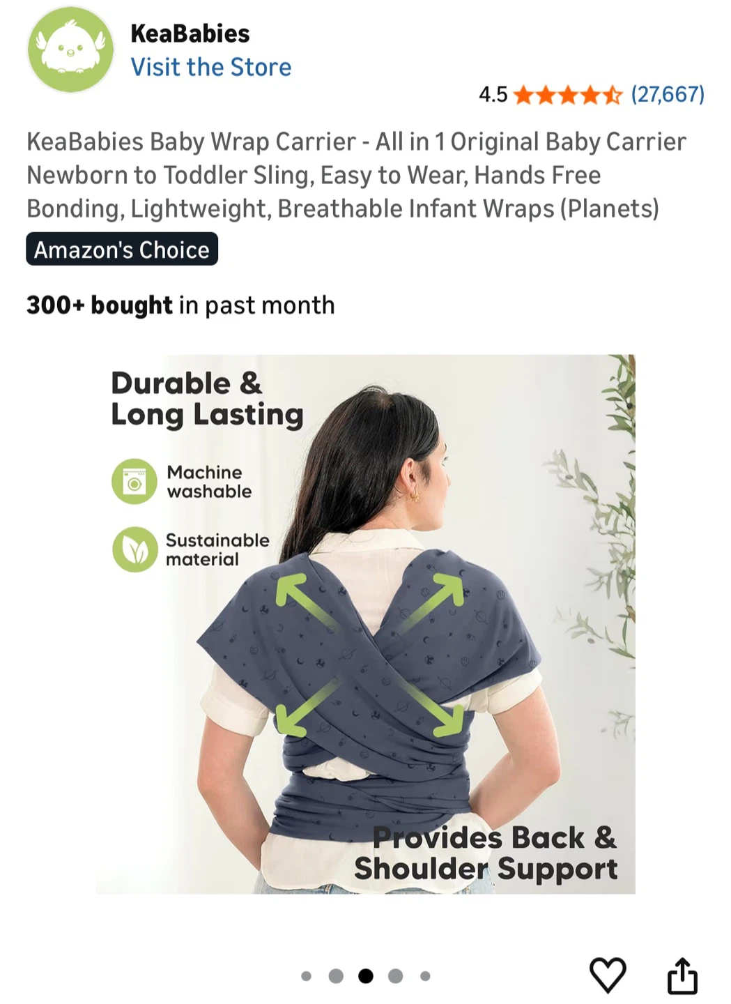 🥕 KeaBabies All in 1 Original Baby Wrap Carrier - Planets - photo 3