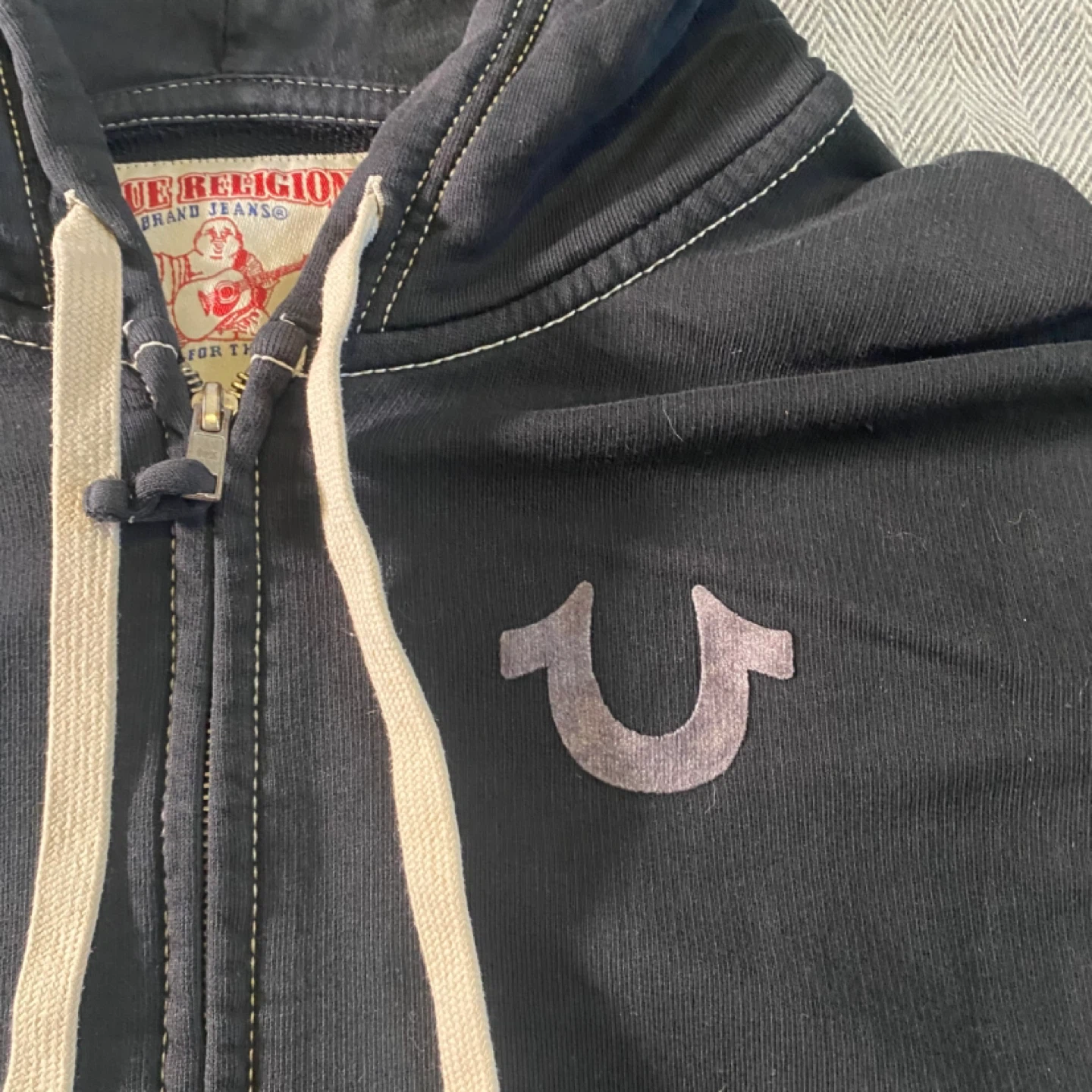 True Religion Black Zip-Up Hoodie 2XL - photo 3