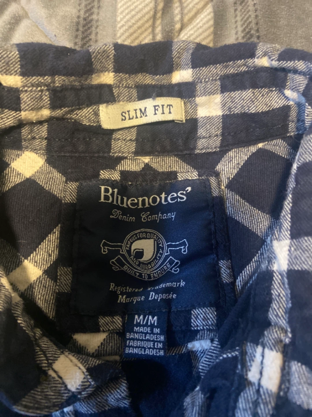 Mens Bluenotes Plaid Long Sleeve Shirt Size Medium Slim Fit - photo 2