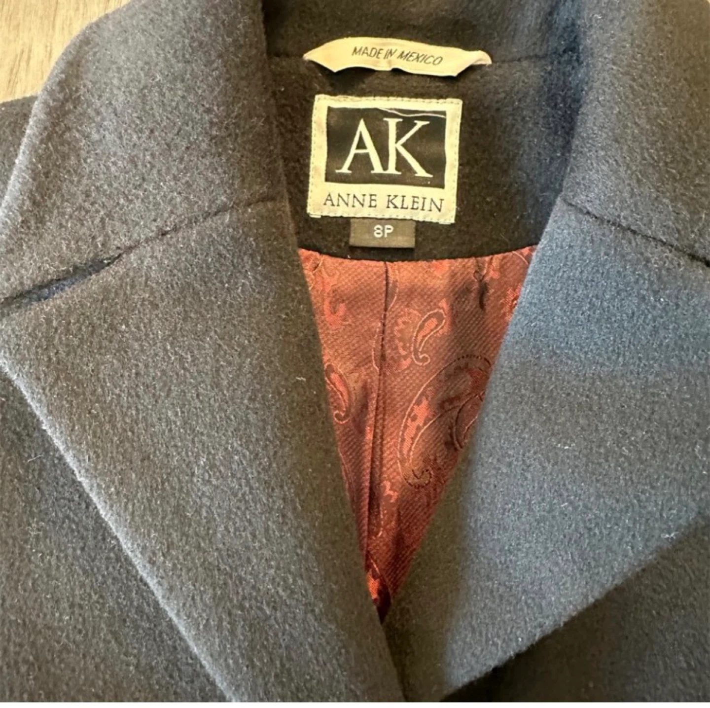 Anne Klein Black Wool Coat