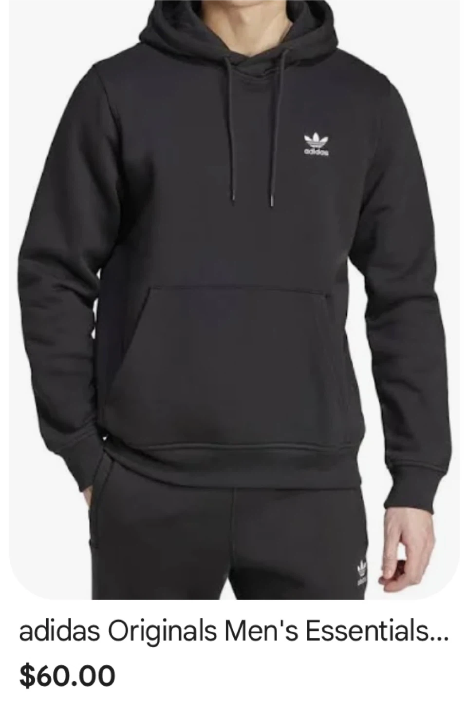 Adidas Men's Hoodie-Black/White-Size M - Brand New - photo 3