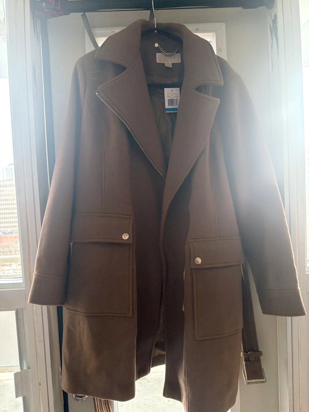 Michael Kors Women's Wool Blend Coat - Dark Camel - XL