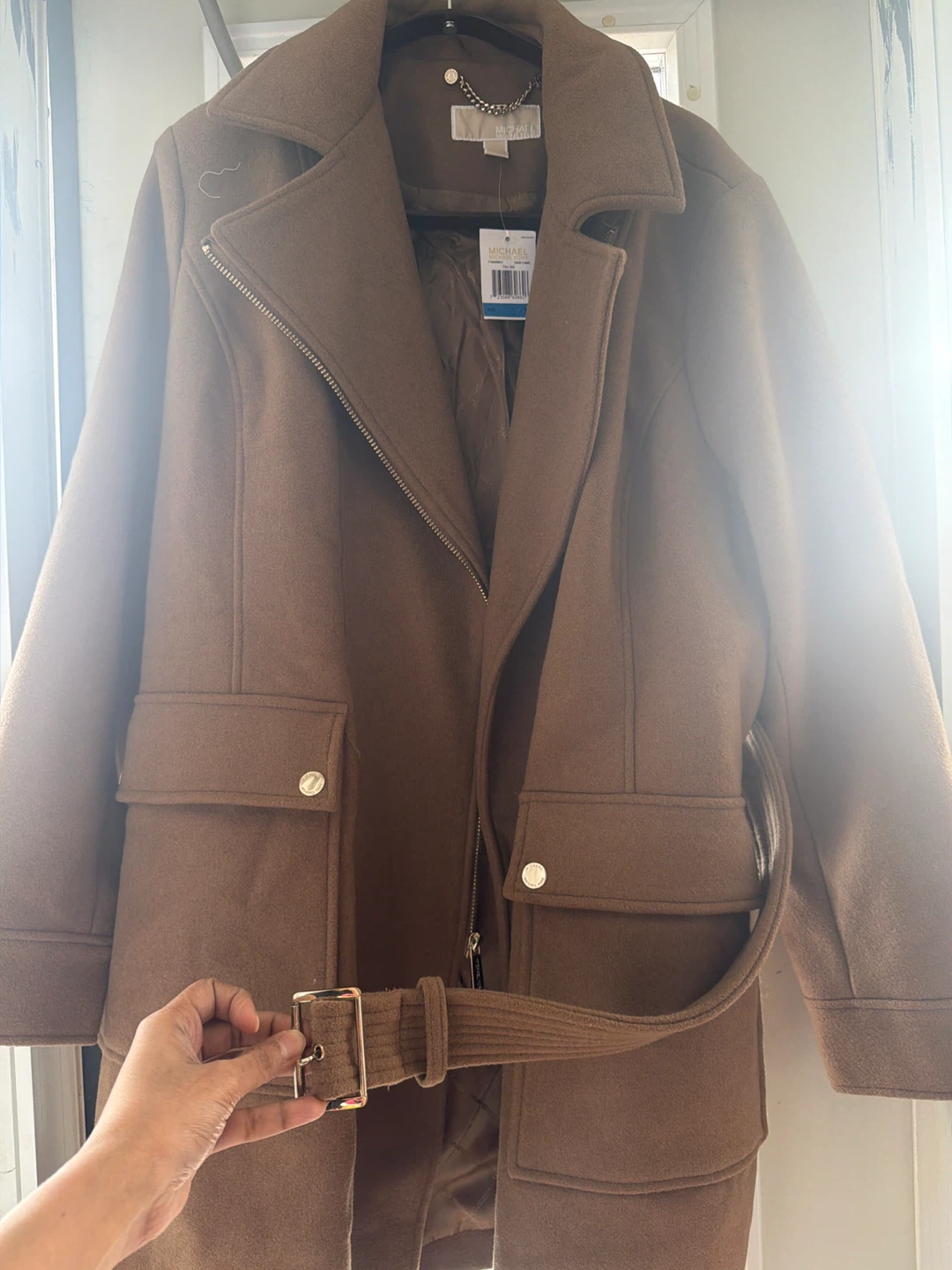 Michael Kors Women's Wool Blend Coat - Dark Camel - XL - photo 3