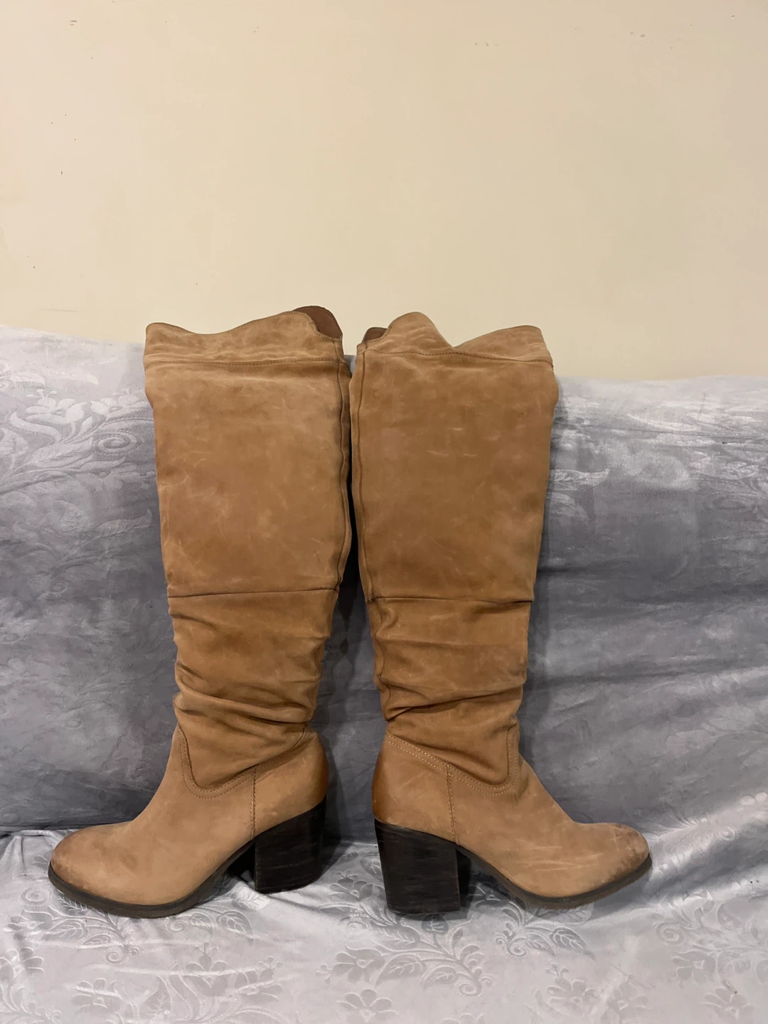 Tan Suede Knee-High Boots - photo 2