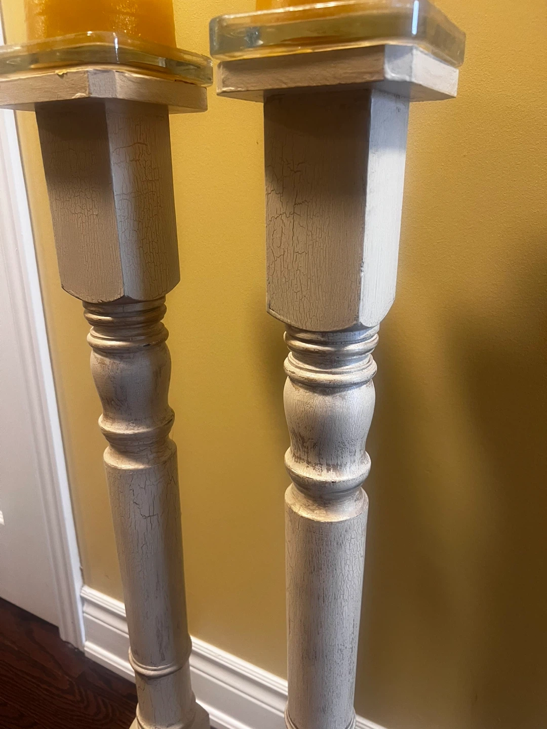 Set of 2 Tall Pedestal Candle Holders - photo 3