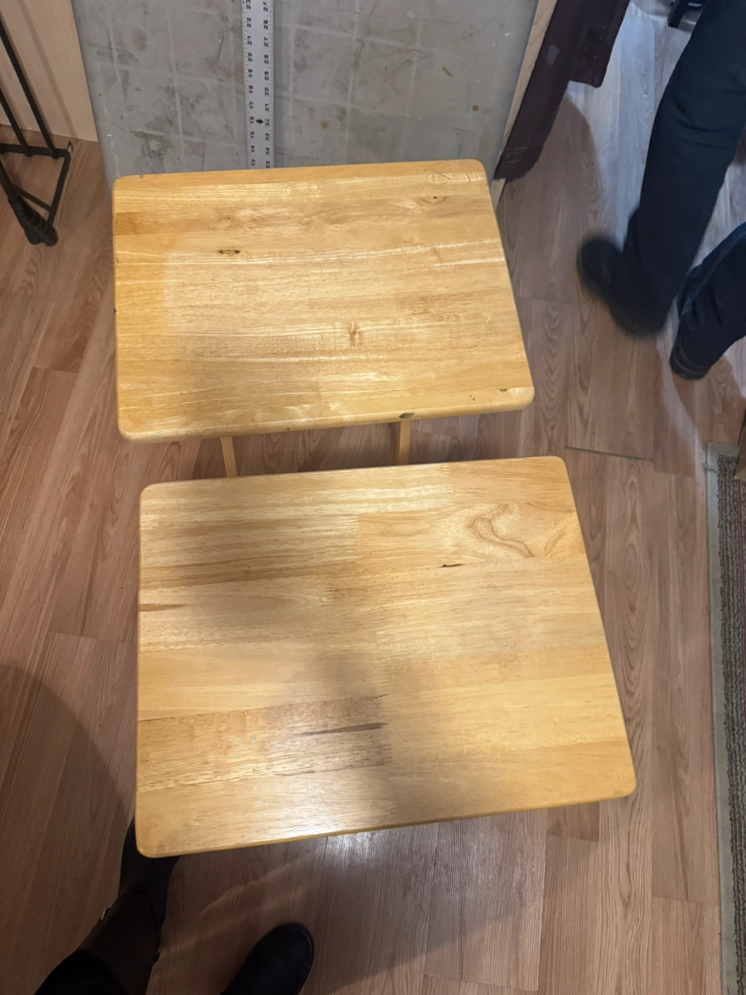 Set of 2 Wood Folding Tray Tables - photo 3