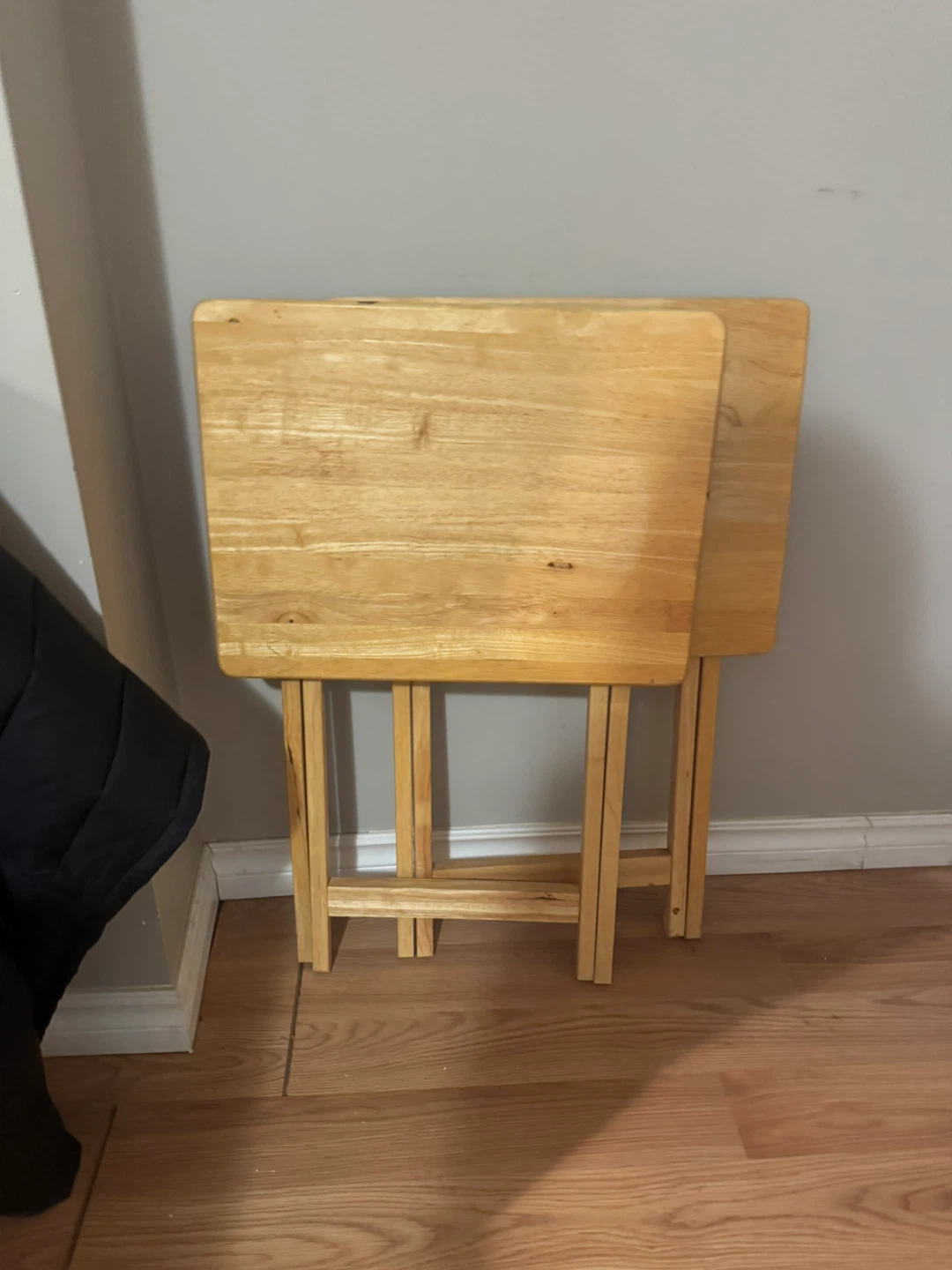 Set of 2 Wood Folding Tray Tables - photo 5