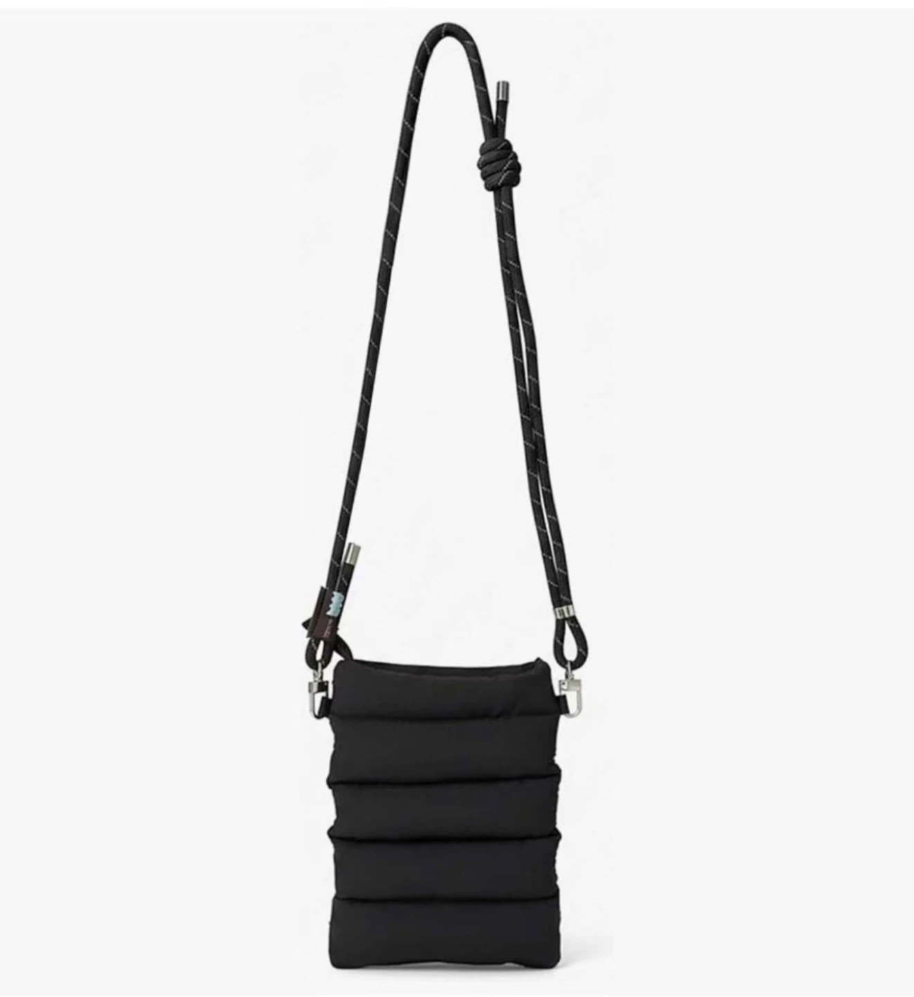 Black Puffer Mini Bag with Adjustable Strap