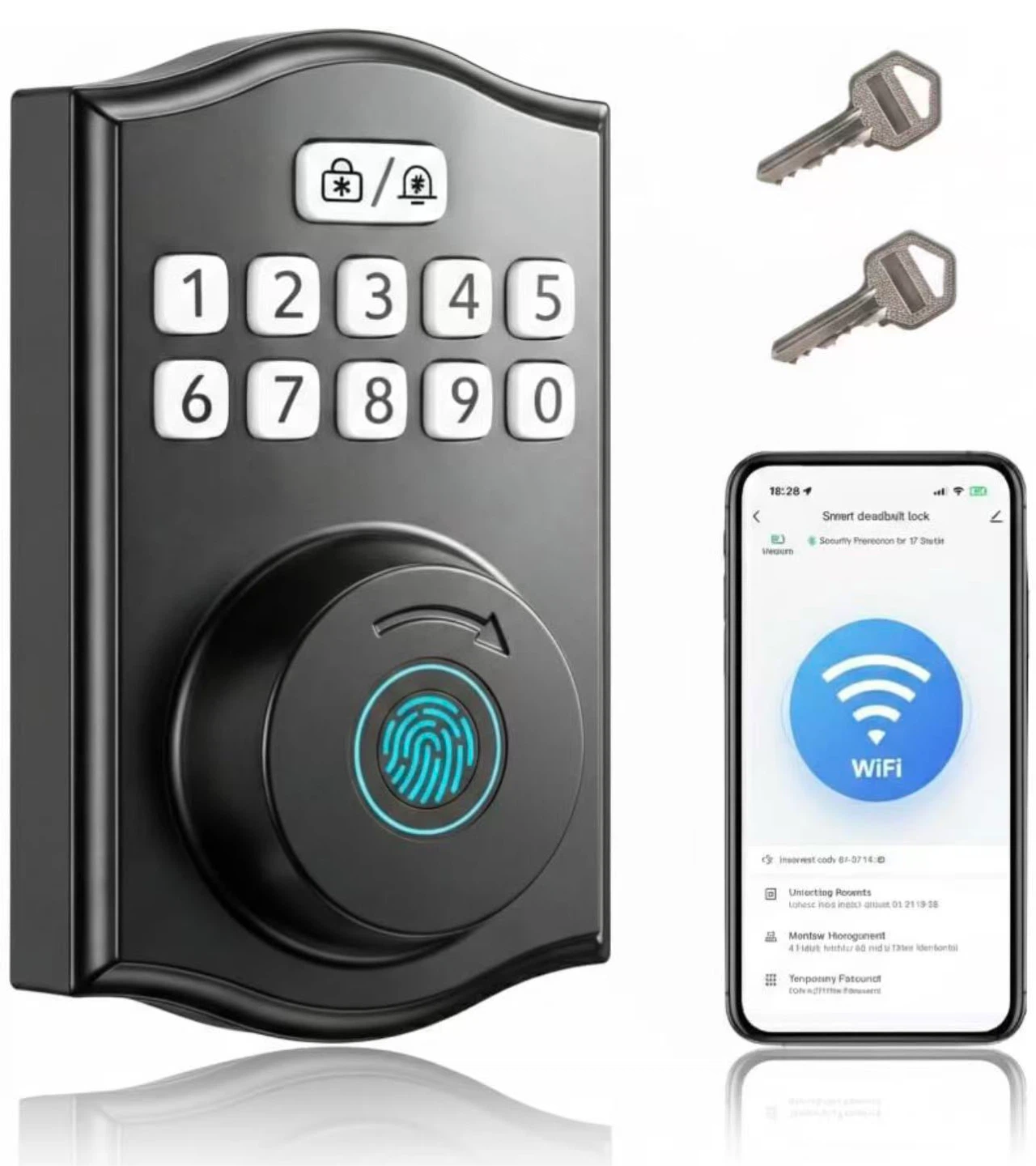 Smart Door Lock with Fingerprint, PIN, and Key Access