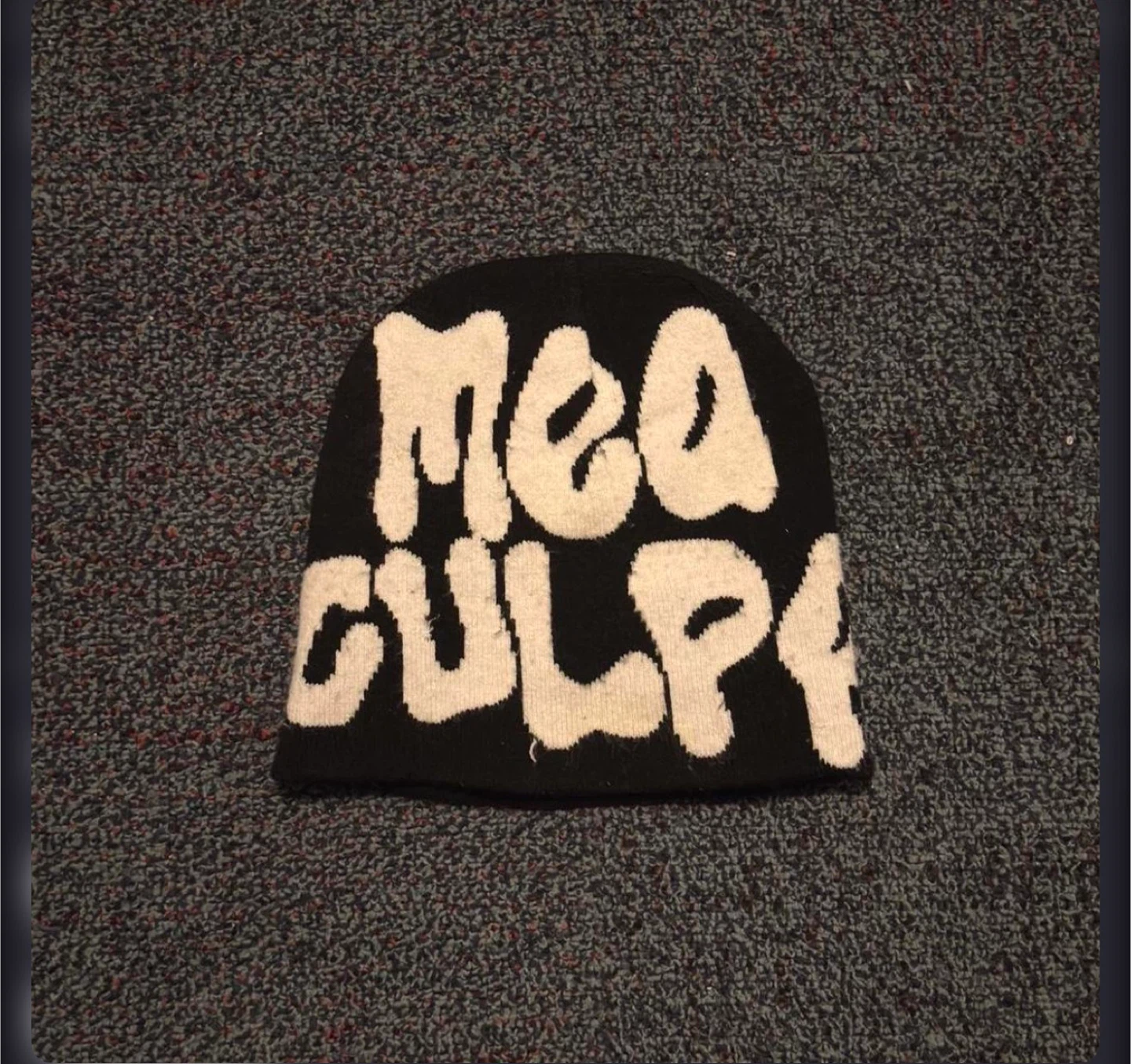 Black & White Mea Culpa Beanie