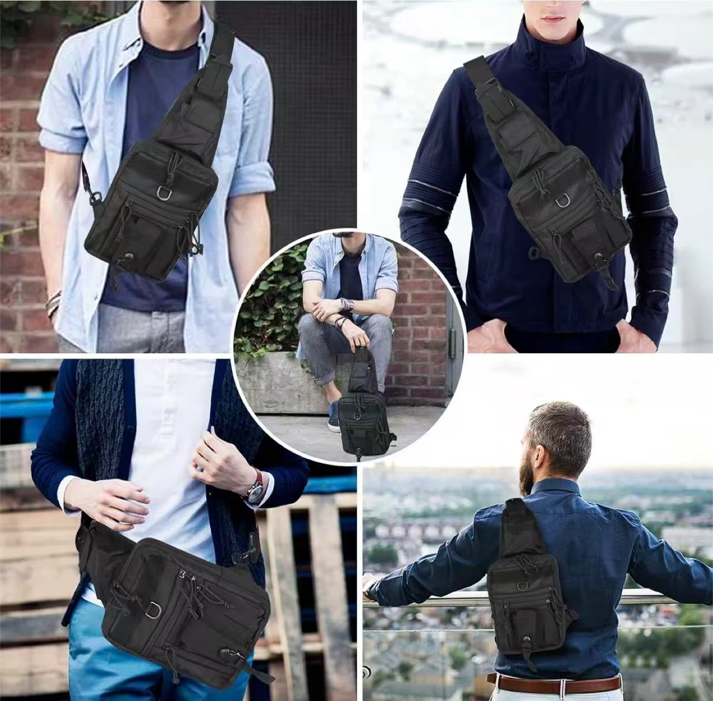 Black Tactical Sling Chest Bag - photo 5
