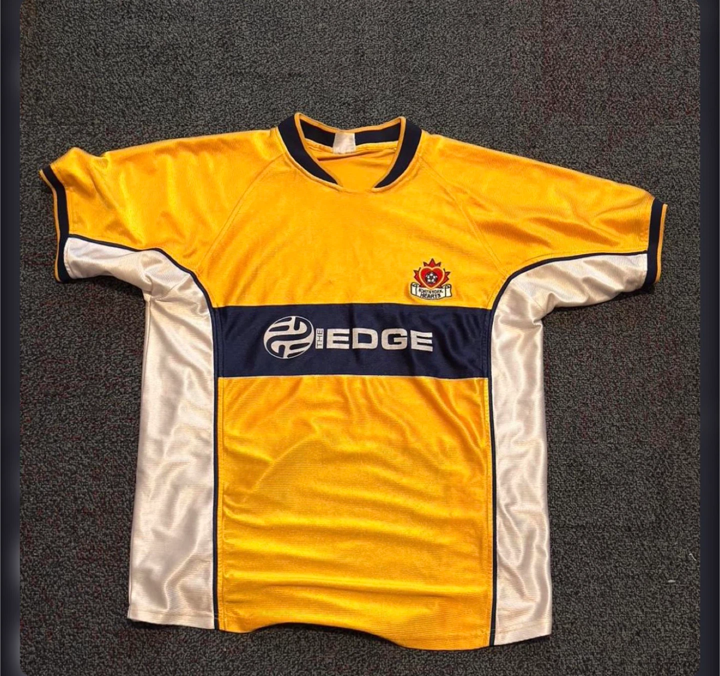 Yellow, White and Navy Football/Soccer Jersey. Size XL
