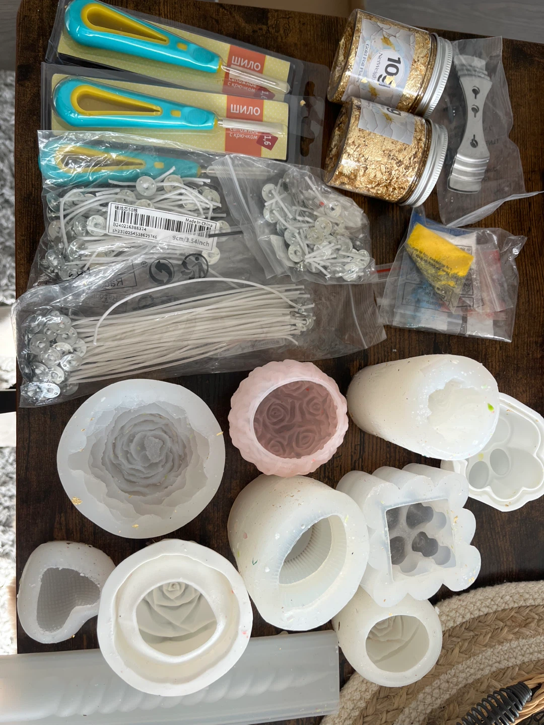 Candle Making Kit - Molds, Wicks, and Gold Leaf - photo 2
