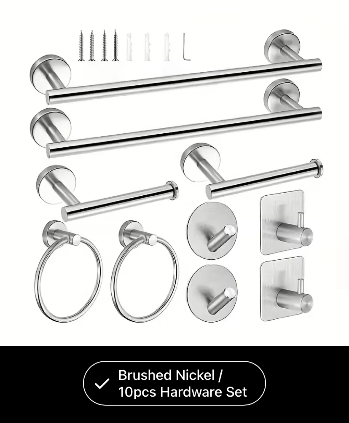Brushed Nickel 10-piece Hardware Set - photo 3