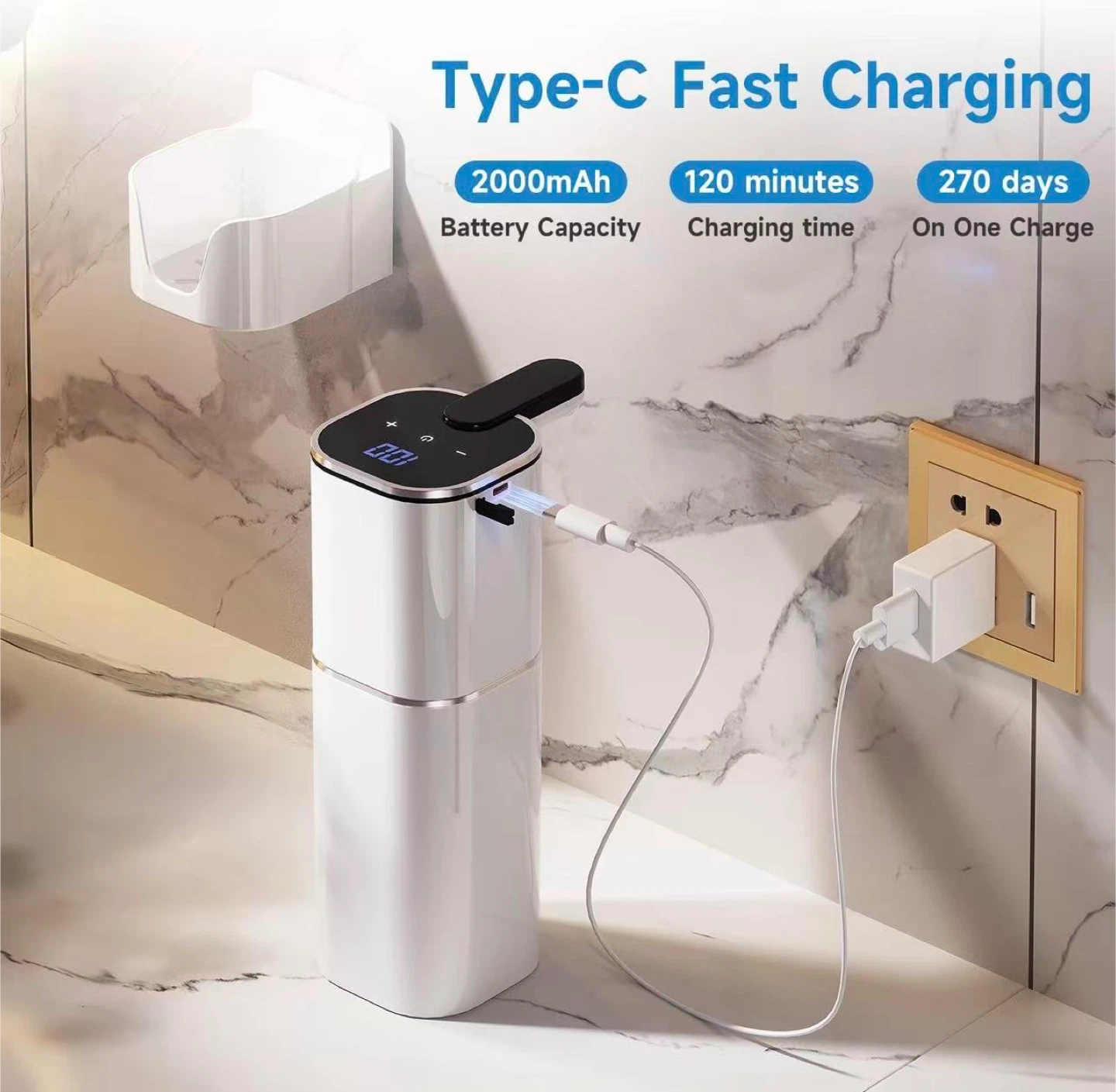 Automatic Soap Dispenser - 520ML, Type-C Charging - photo 3