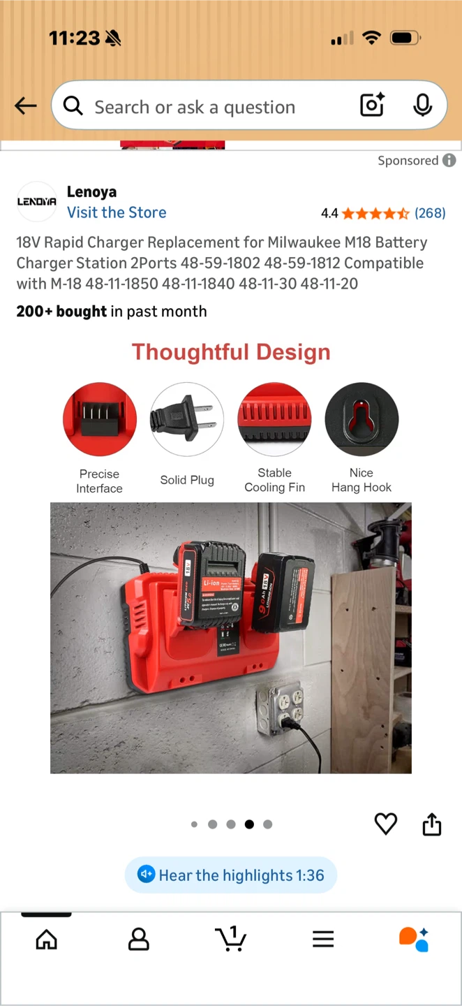 18V Rapid Charger Replacement for Milwaukee M18 Batteries - photo 5