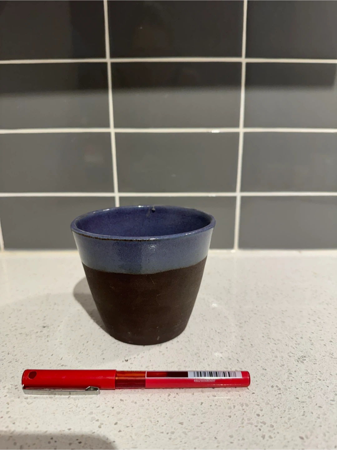 Small plant pottery pot  - Blue and Brown